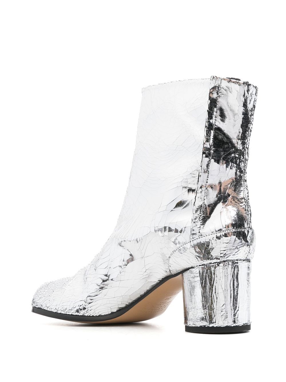 Shop Maison Margiela Tabi H 60 Ankle Boot In Silver