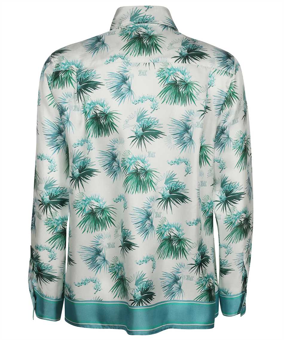Max Mara Floral-print Silk Shirt In White