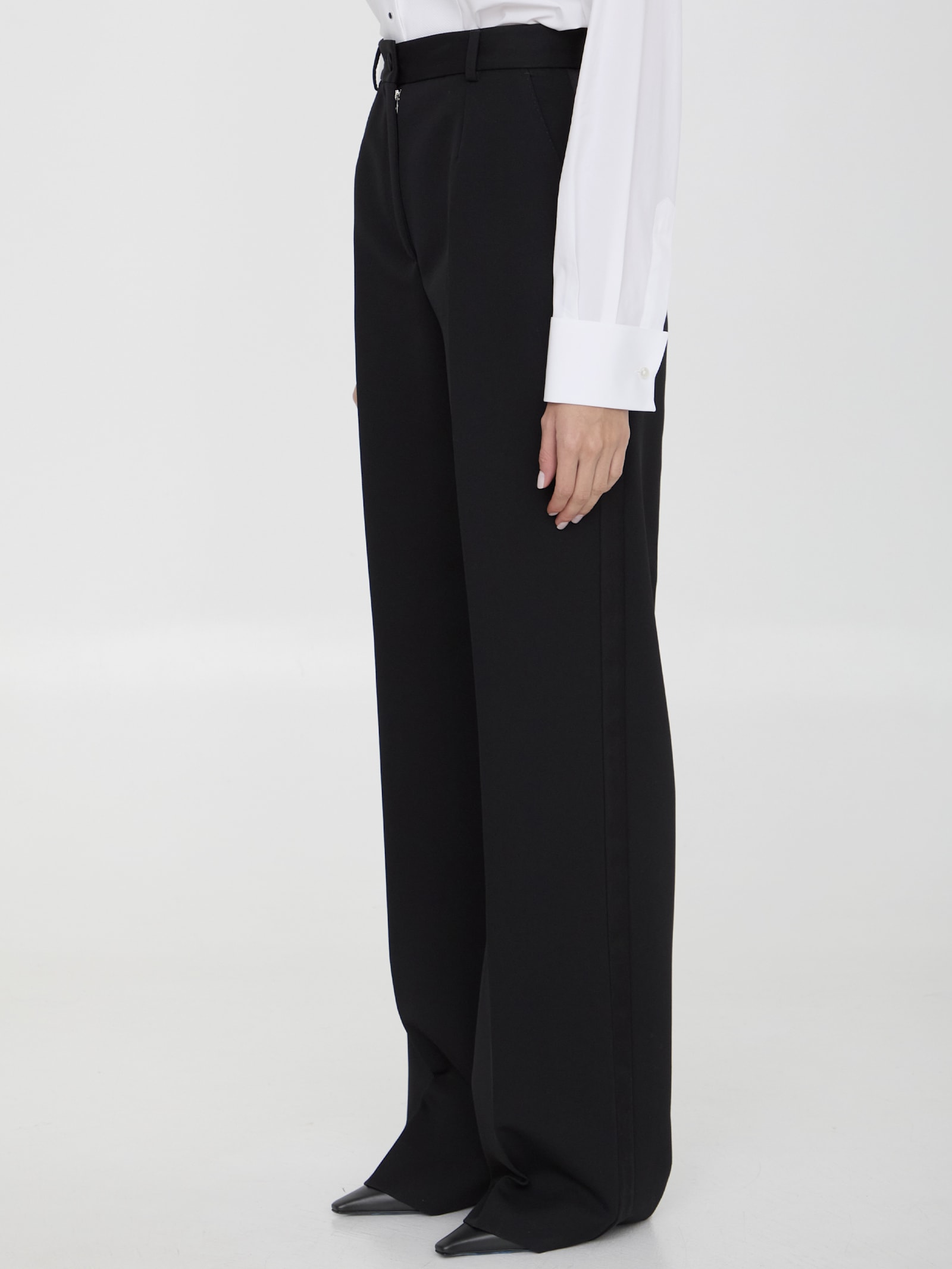 Dolce & Gabbana Gabardine Palazzo Pants In Black