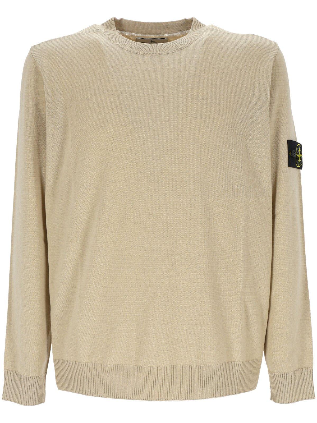 STONE ISLAND LOGO PATCH CREWNECK JUMPER 