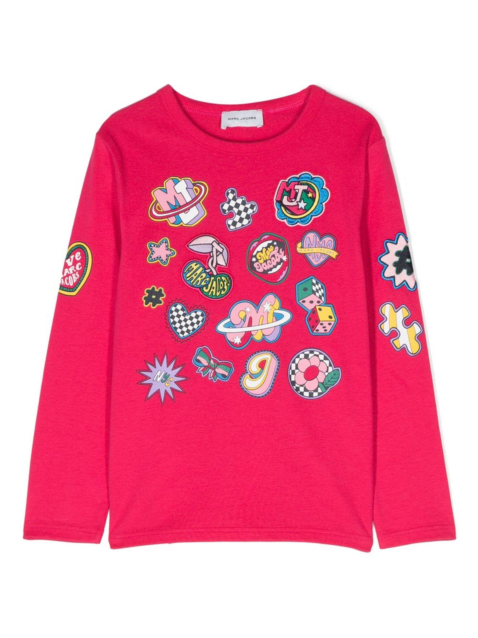 Little Marc Jacobs Kids' Pink Cotton T-shirt In Fucsia
