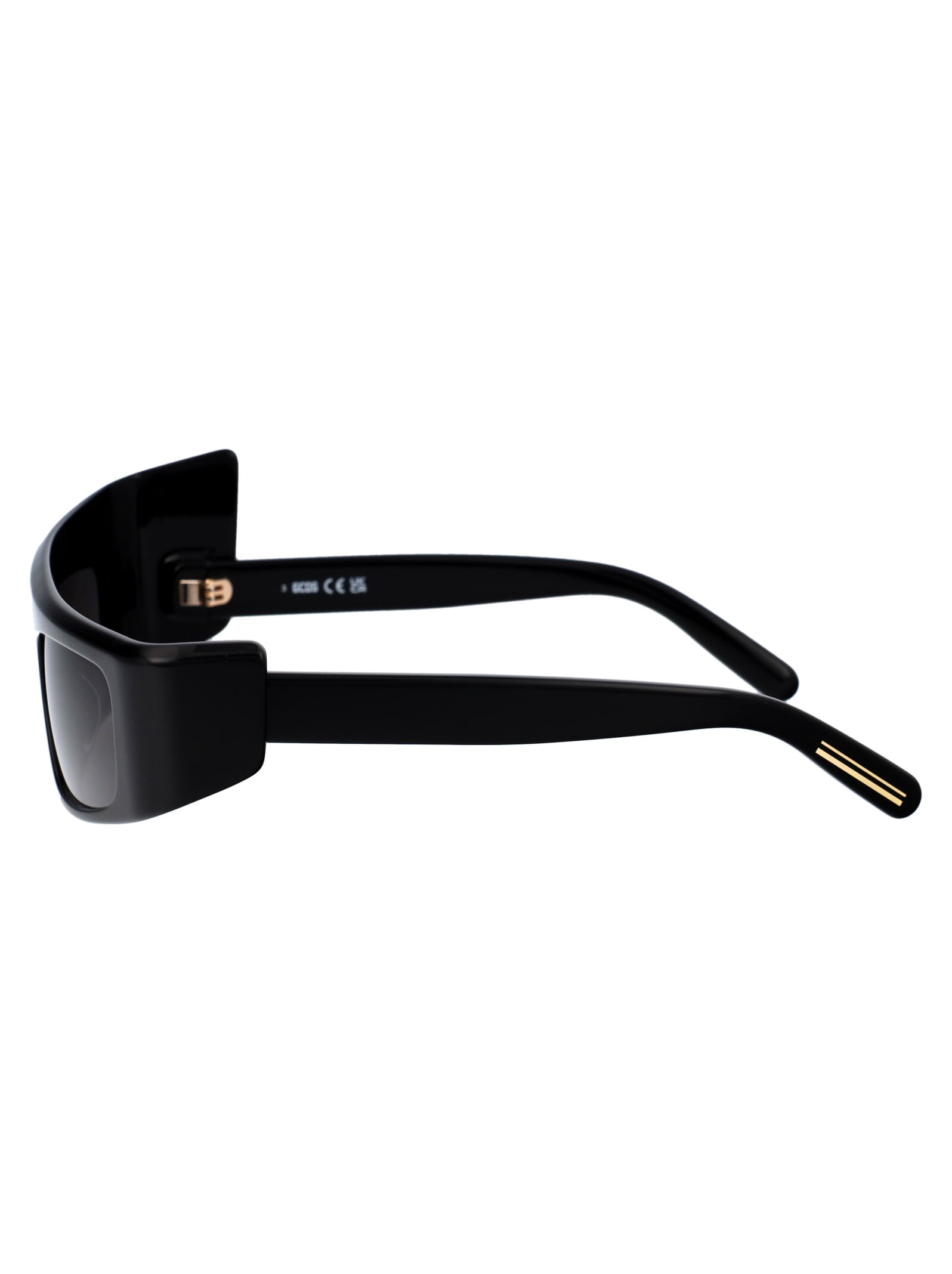 Shop Gcds Gd0043 Sunglasses In 01a Nero Lucido/fumo