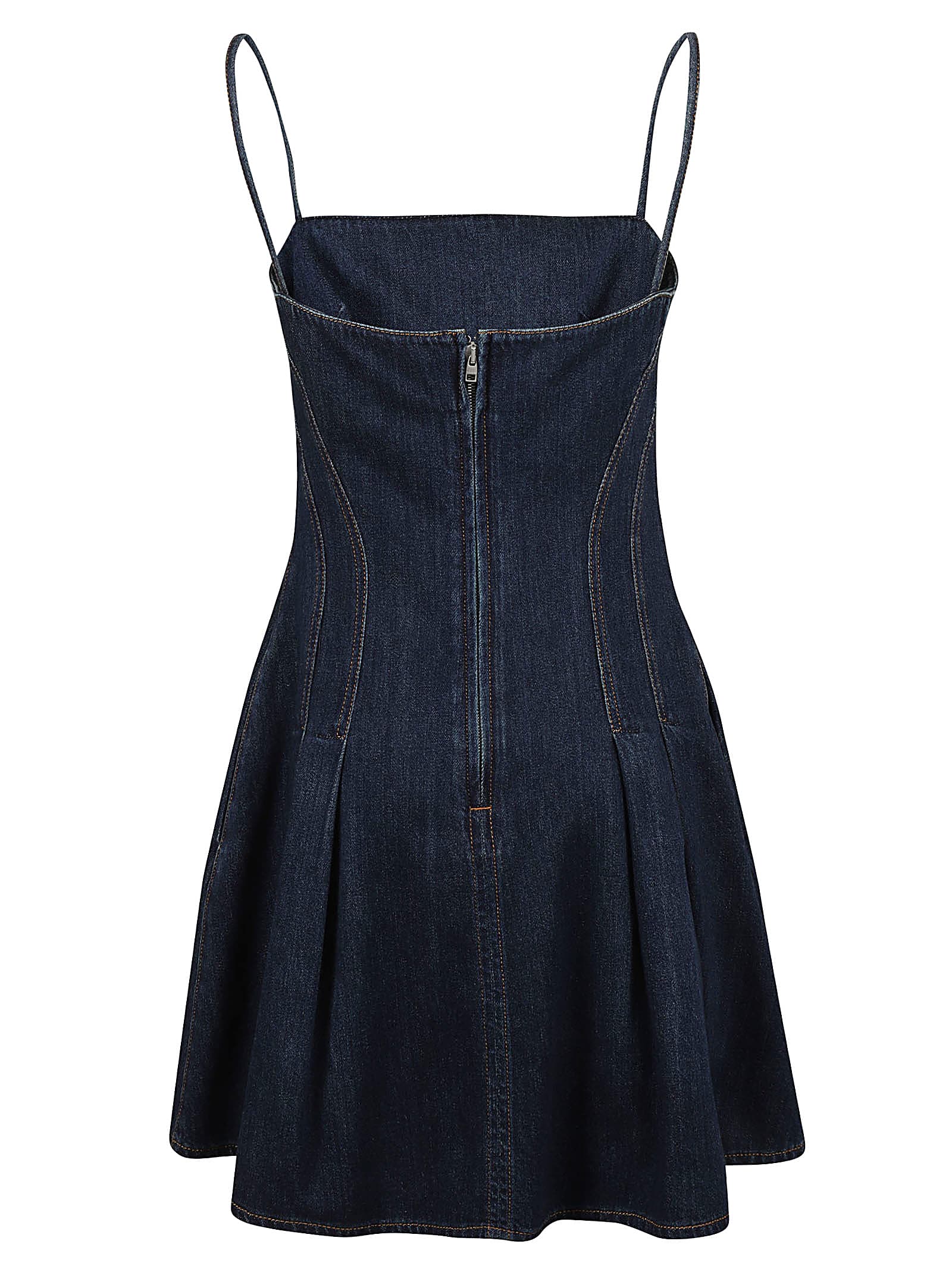 Shop Alexander Mcqueen Denim Short Dress In Dark Stonewash