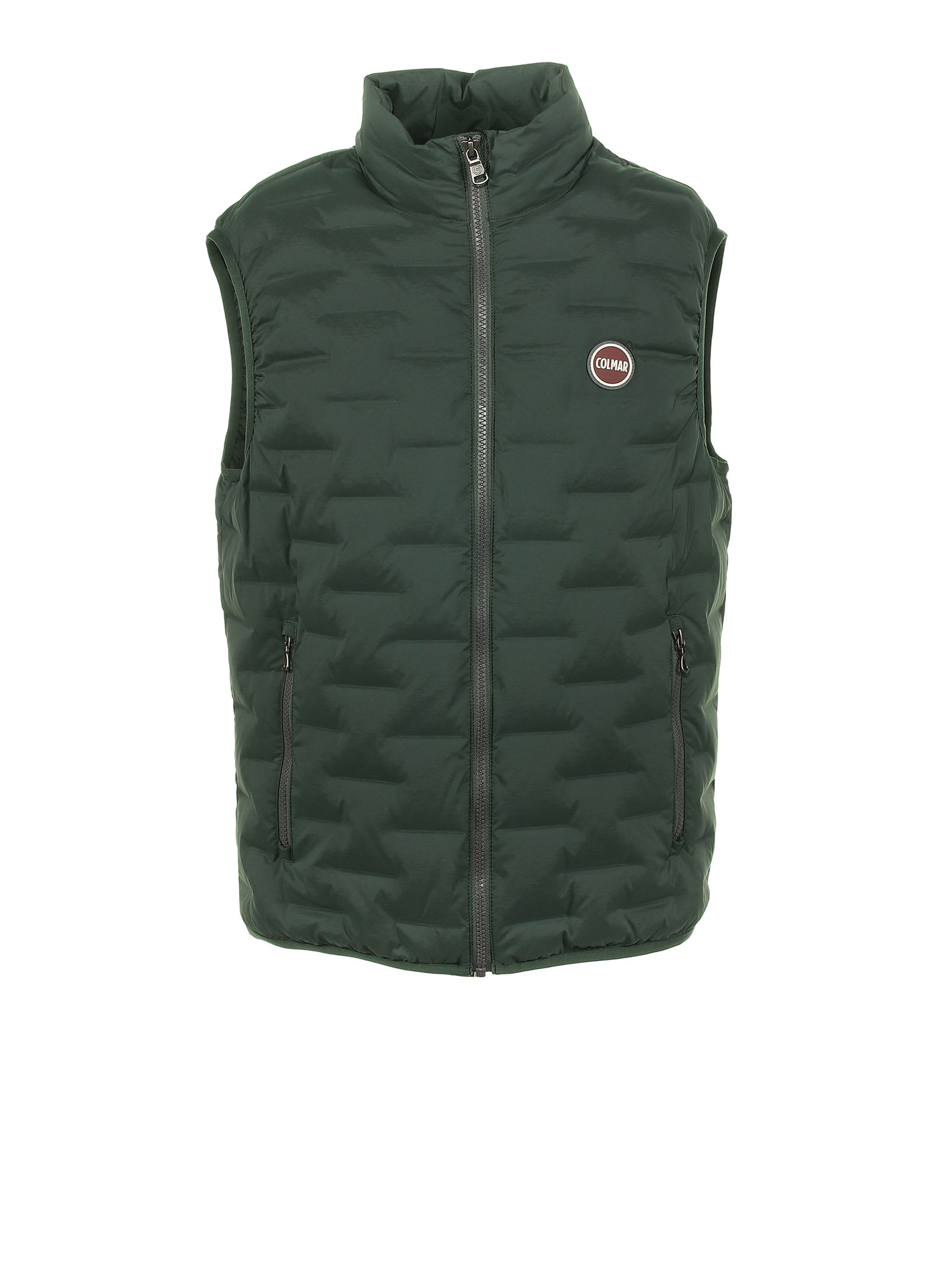 Colmar Quilted Vest With Logo Patch In Verde