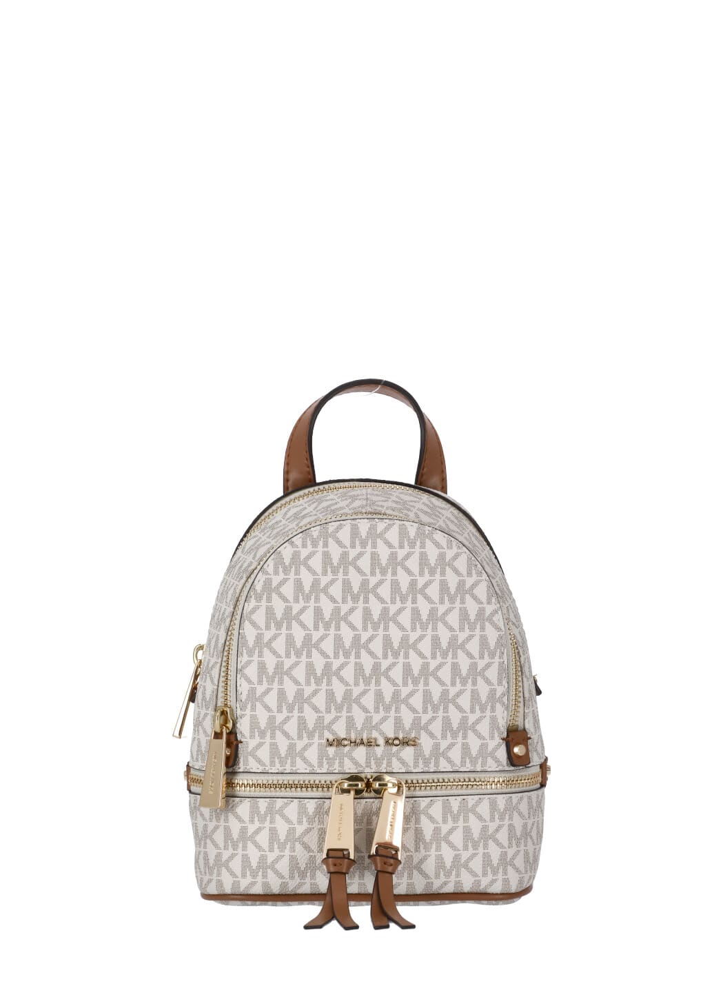 Michael Kors Everday backpacks Rhea Zip Medium Backpack vanilla  gold  colored hardware  The Little Green Bag