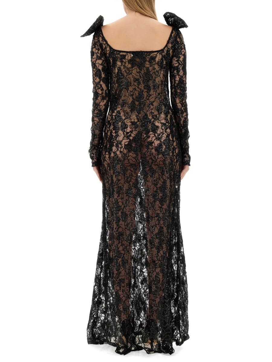 Shop Nina Ricci Long Dress In Black