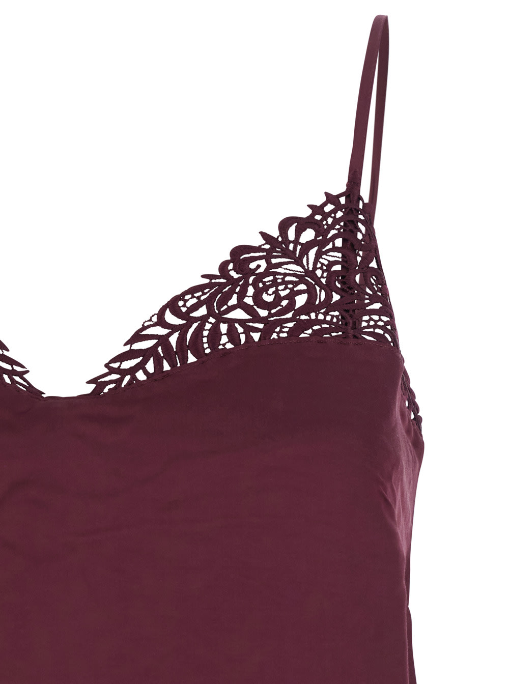 Twinset Satin Lace Top In Red