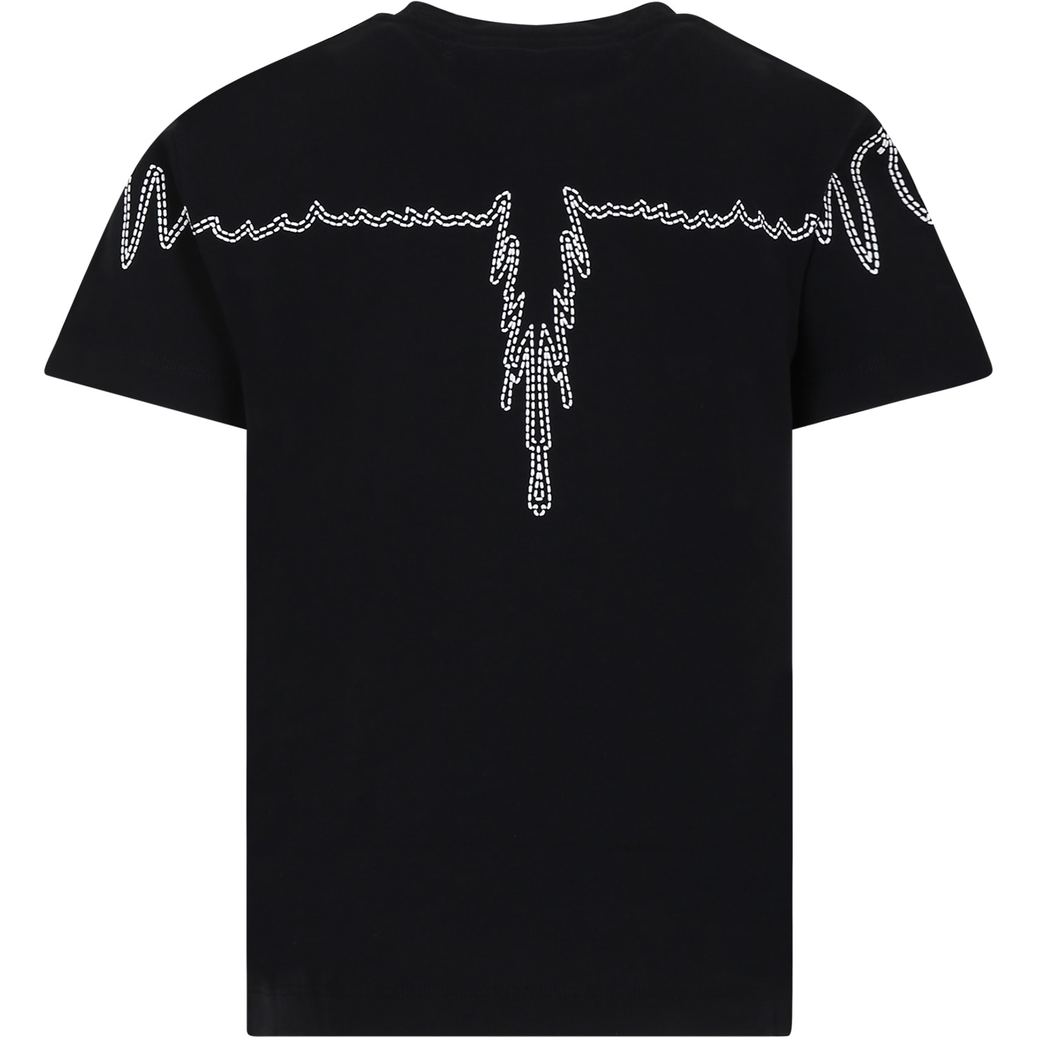 Shop Marcelo Burlon County Of Milan Black T-shirt For Boy With Wings In Black Wh