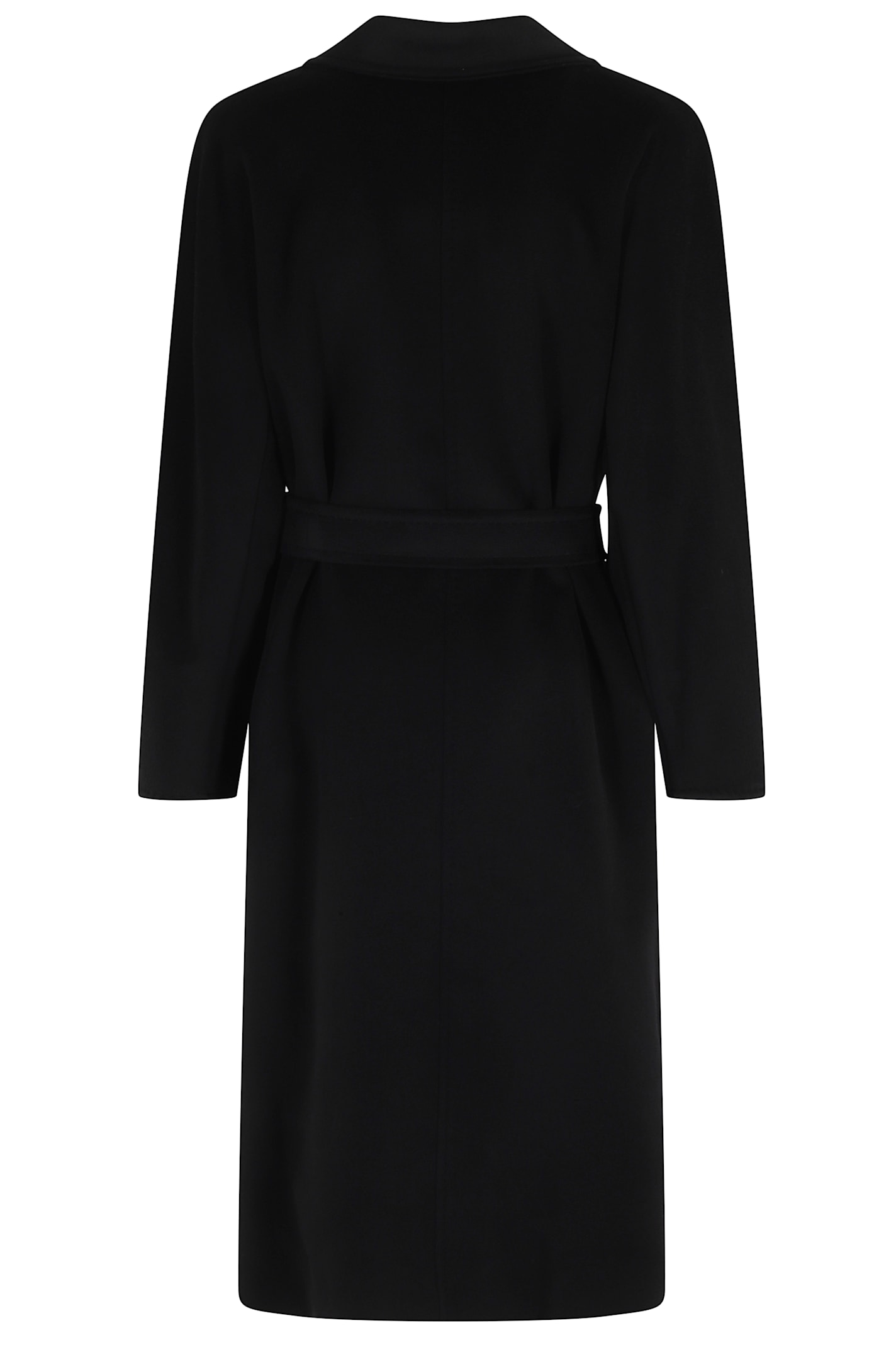Max Mara Double-breasted Coat With Belt Coats Blue In Black