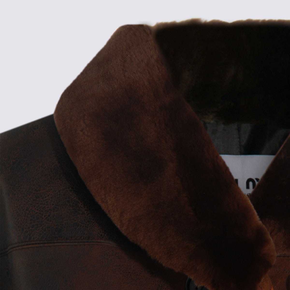 Miu Miu Brown Leather Jacket In Brown