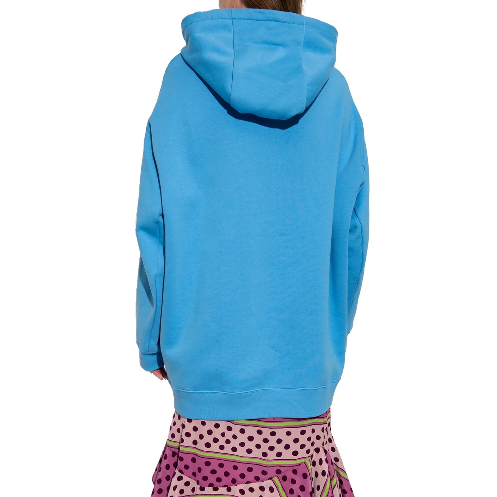 Shop Marni Oversize Hooded Sweatshirt In Blue