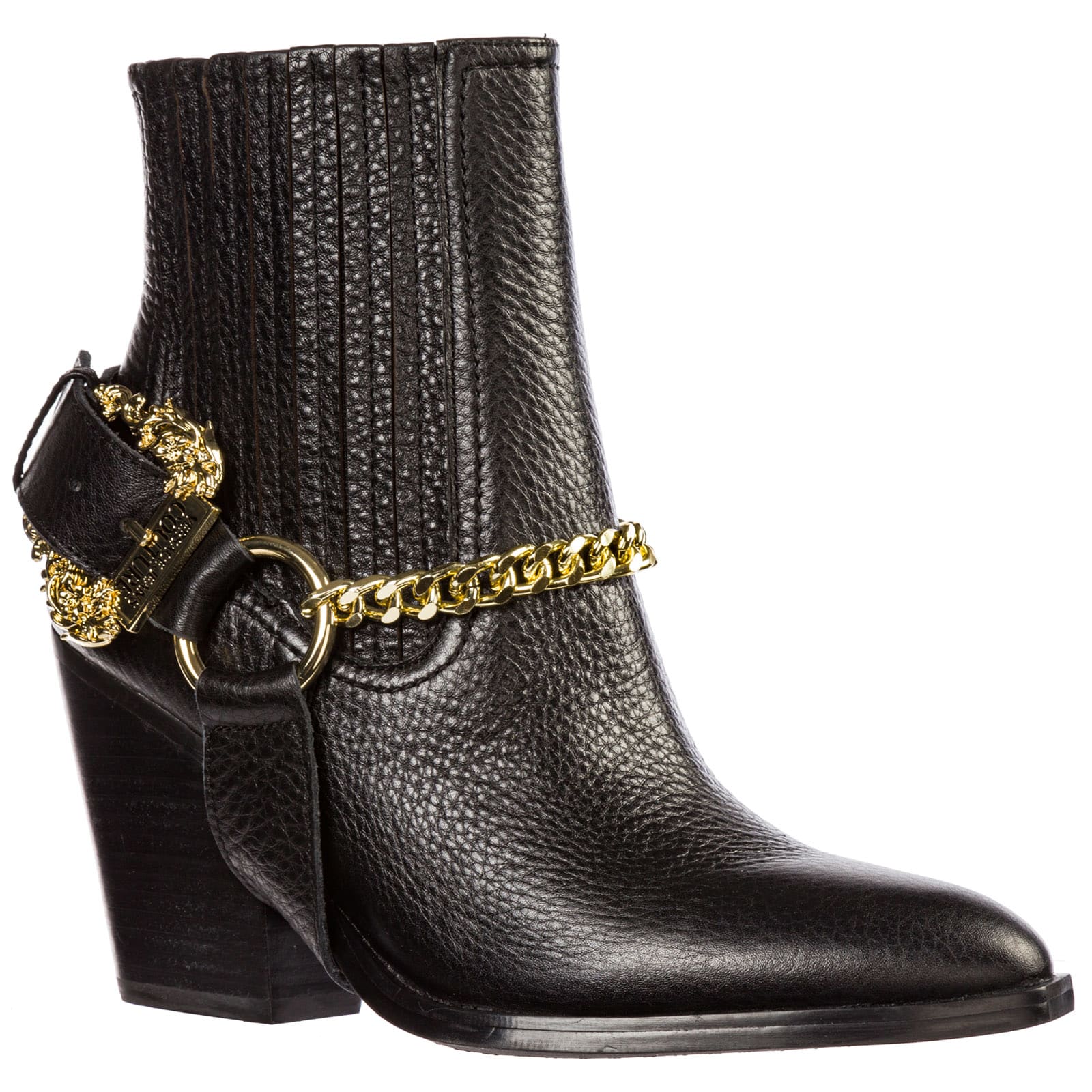 Versace Jeans Couture Versace Jeans Couture Leather Heel Ankle Boots ...