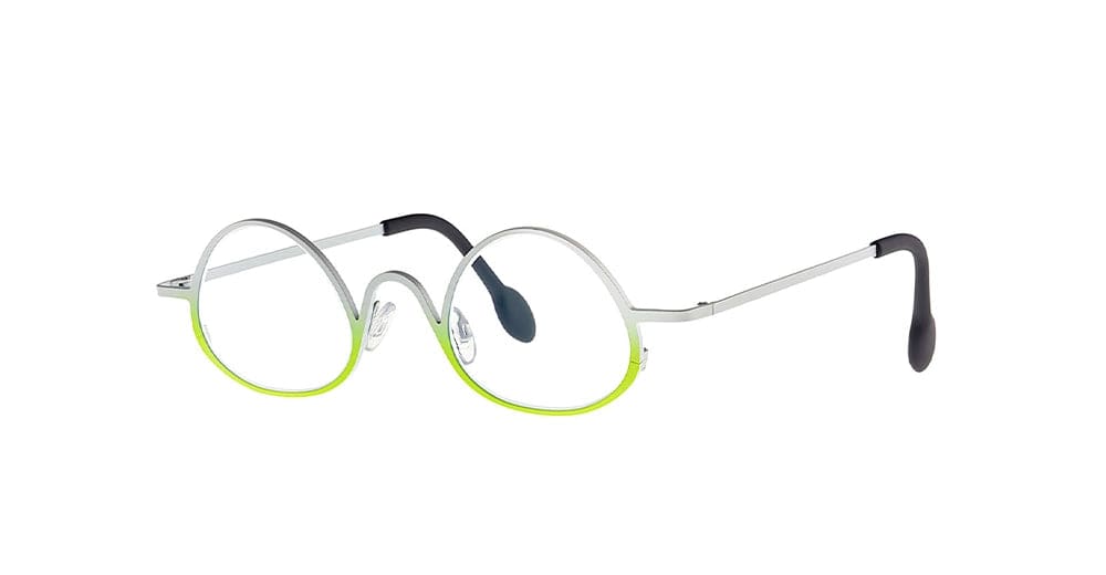 Shop Theo Eyewear Georgia - 442 Glasses In Green/silver