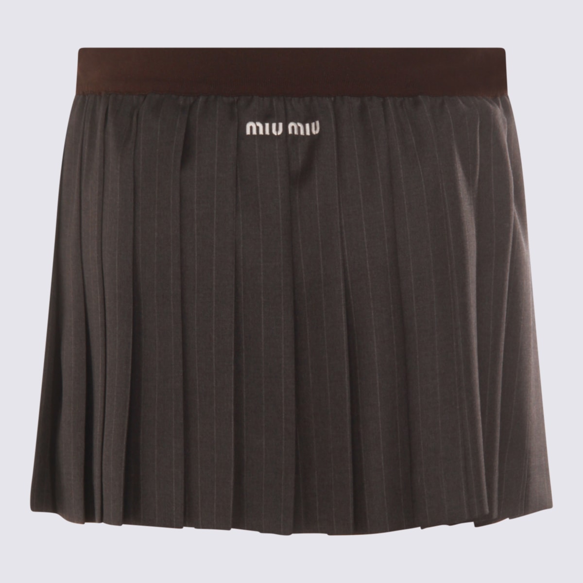 Miu Miu Grey Wool Skirt In Gray