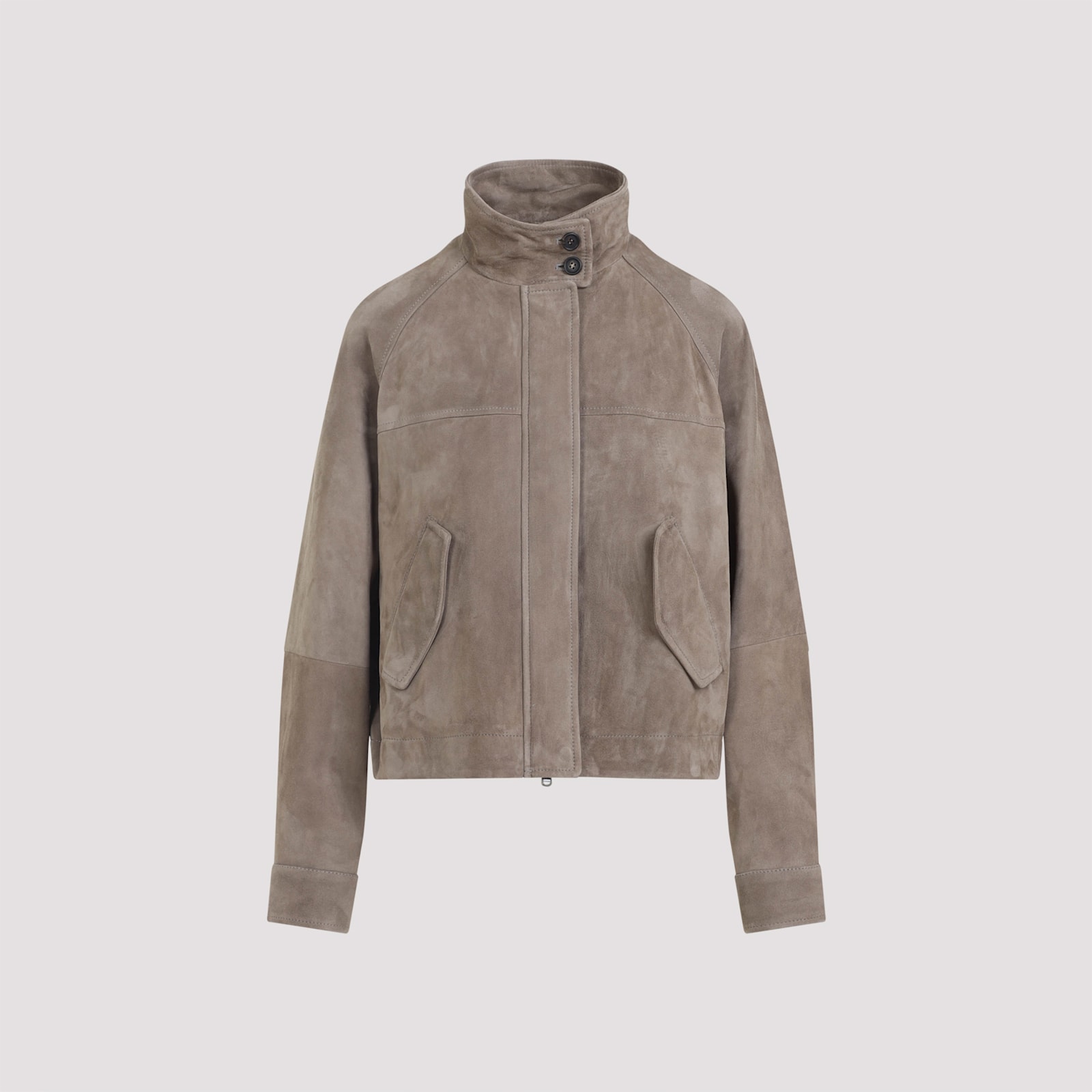 Brunello Cucinelli Women's Suede Jacket In Neutral