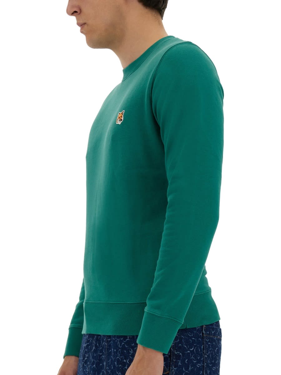 Shop Maison Kitsuné Fox Head Sweatshirt In Green