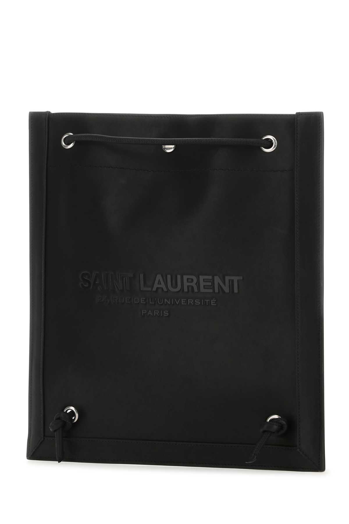 Shop Saint Laurent Black Leather Universitã© Crossbody Bag