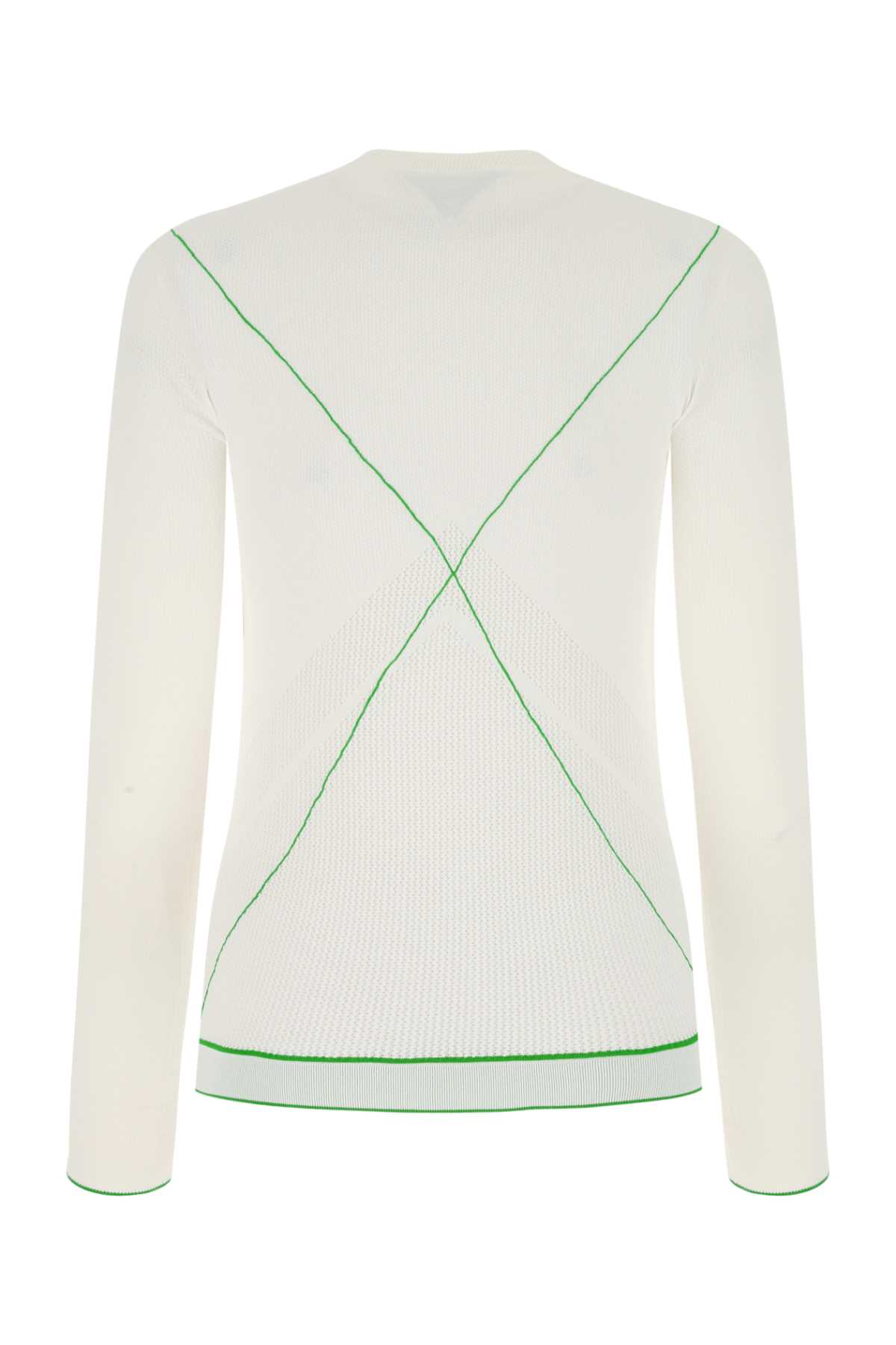 Shop Bottega Veneta White Viscose Blend Sweater In 9000