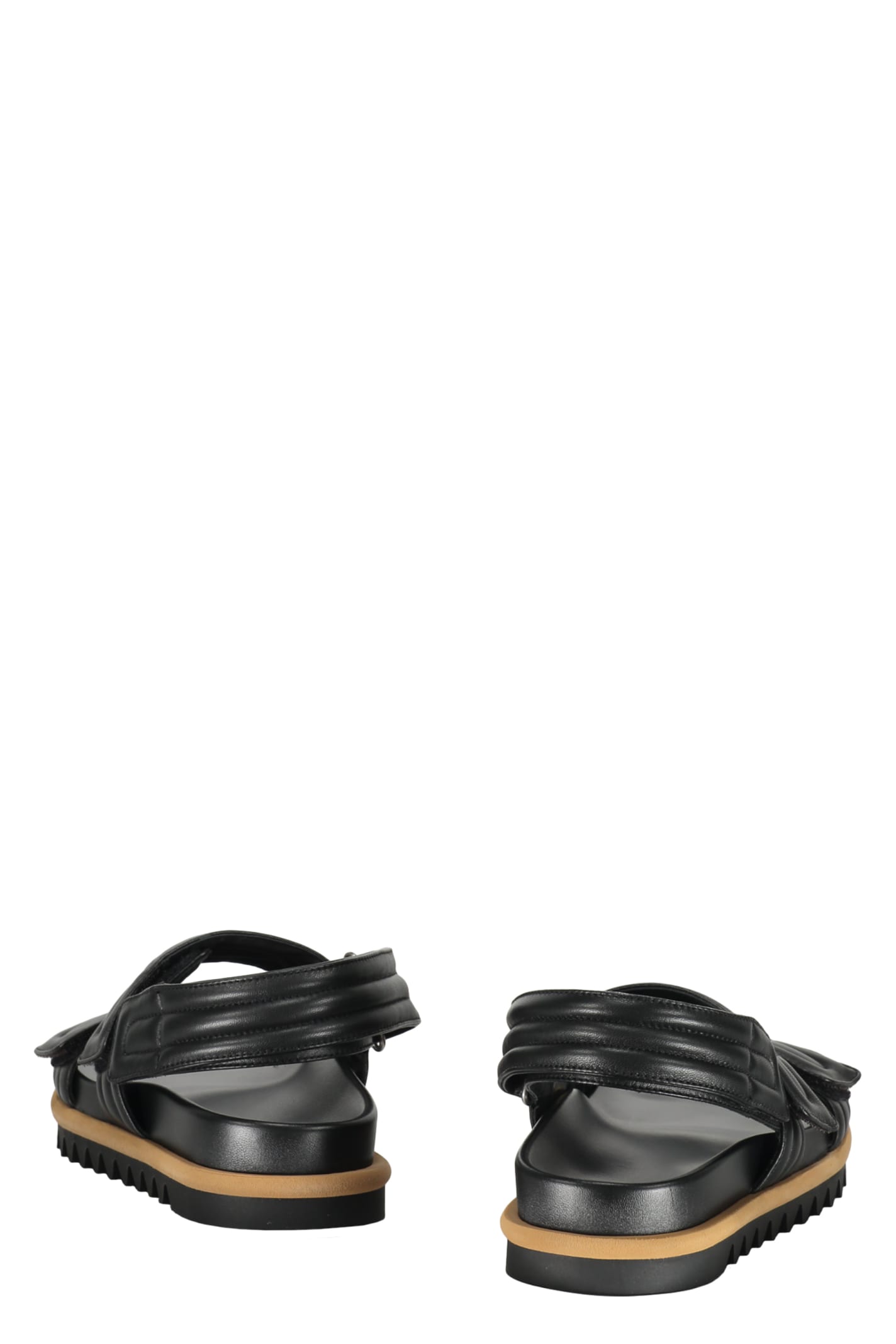 Dries Van Noten Leather And Rubber Slides In Black