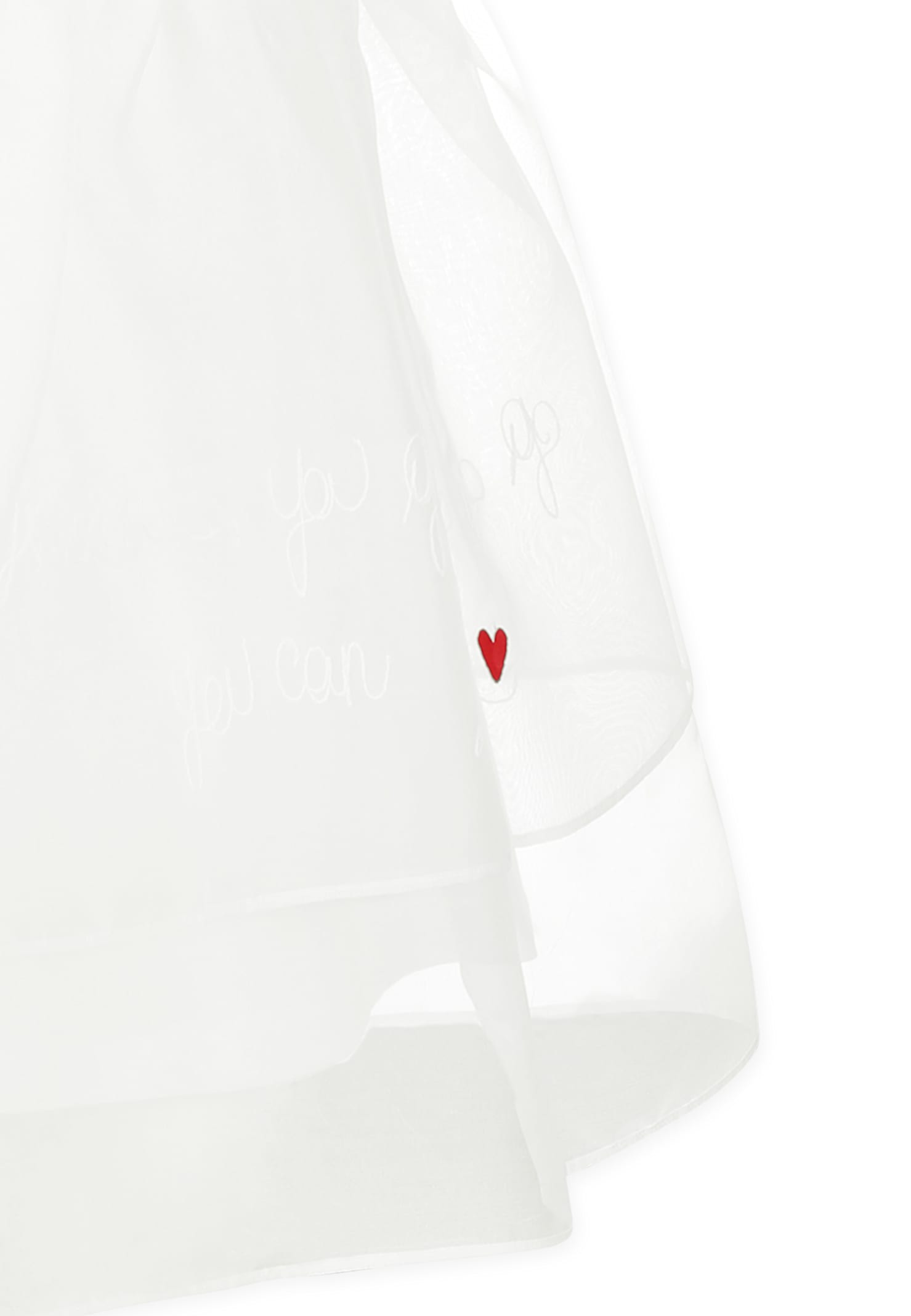 Simonetta White Dress For Girl With Writing In White