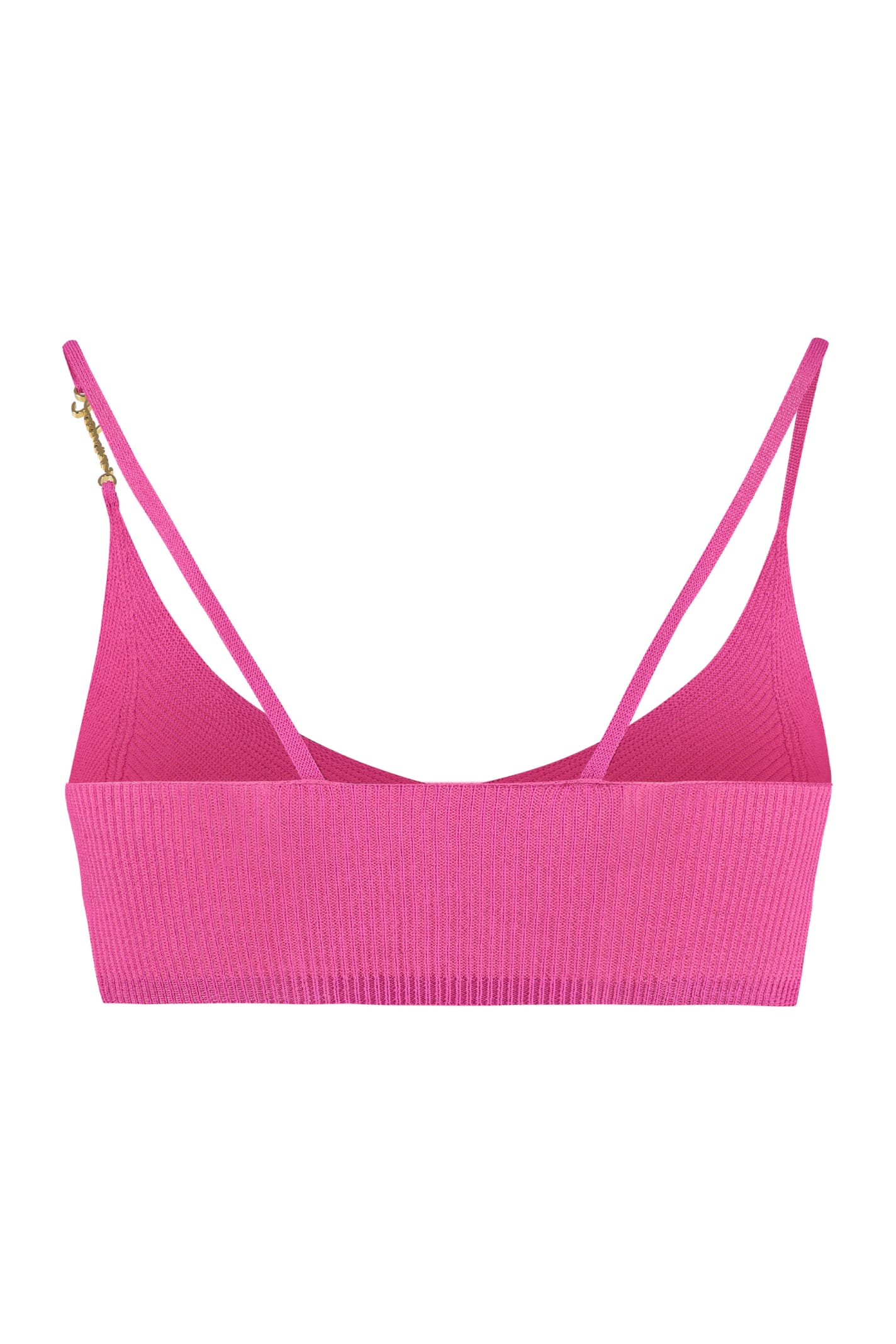 Shop Jacquemus Pralu Knitted Crop Top In Pink