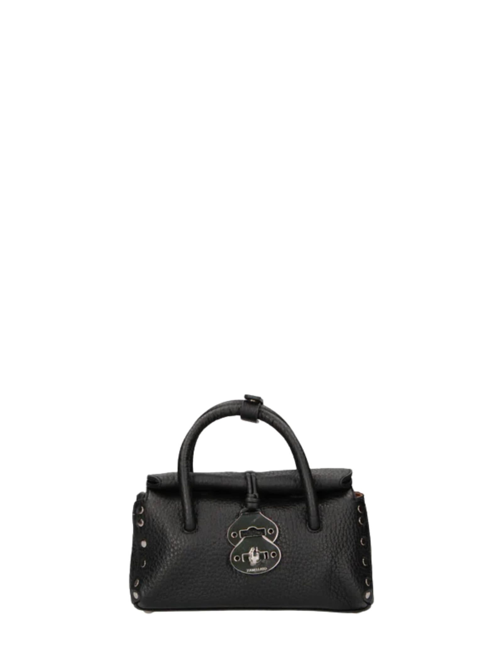 Zanellato Dotta Centauro Baby Leather Handbag In Black