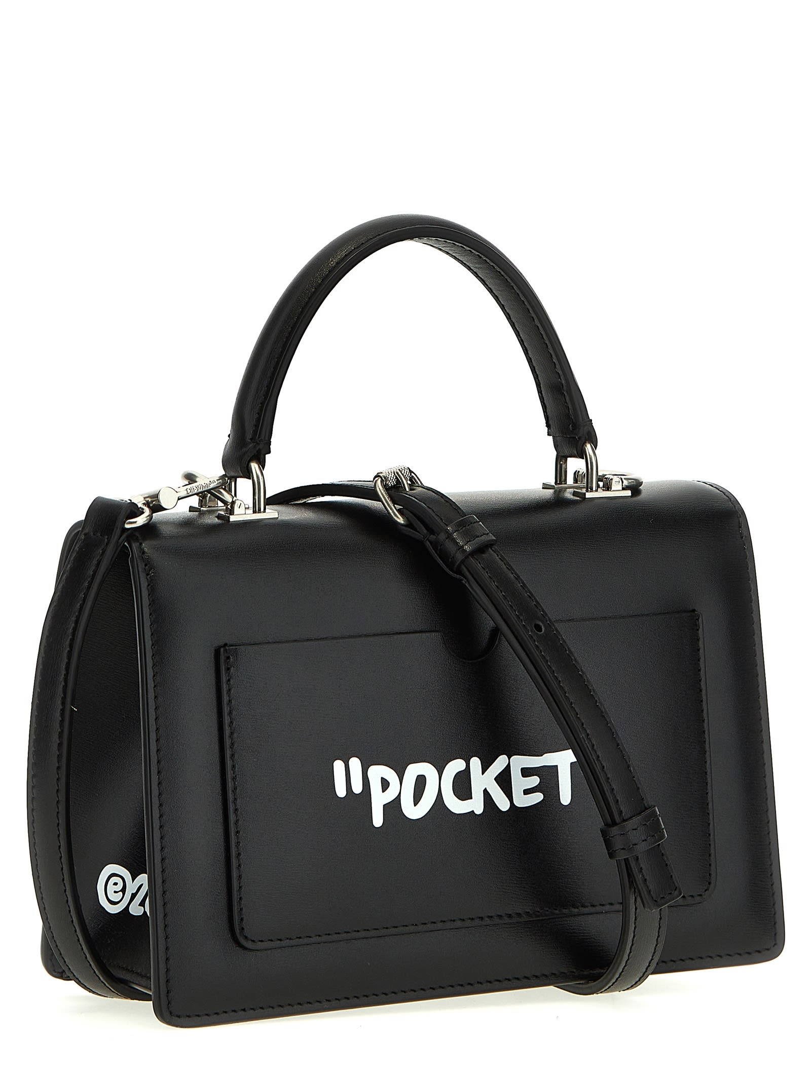 Shop Off-white Jitney 1.4 Handbag In White/black
