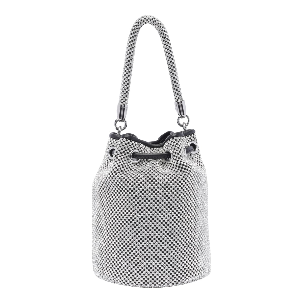 Shop Marc Jacobs The Rhinestone Mini Bucket Bag In Silver