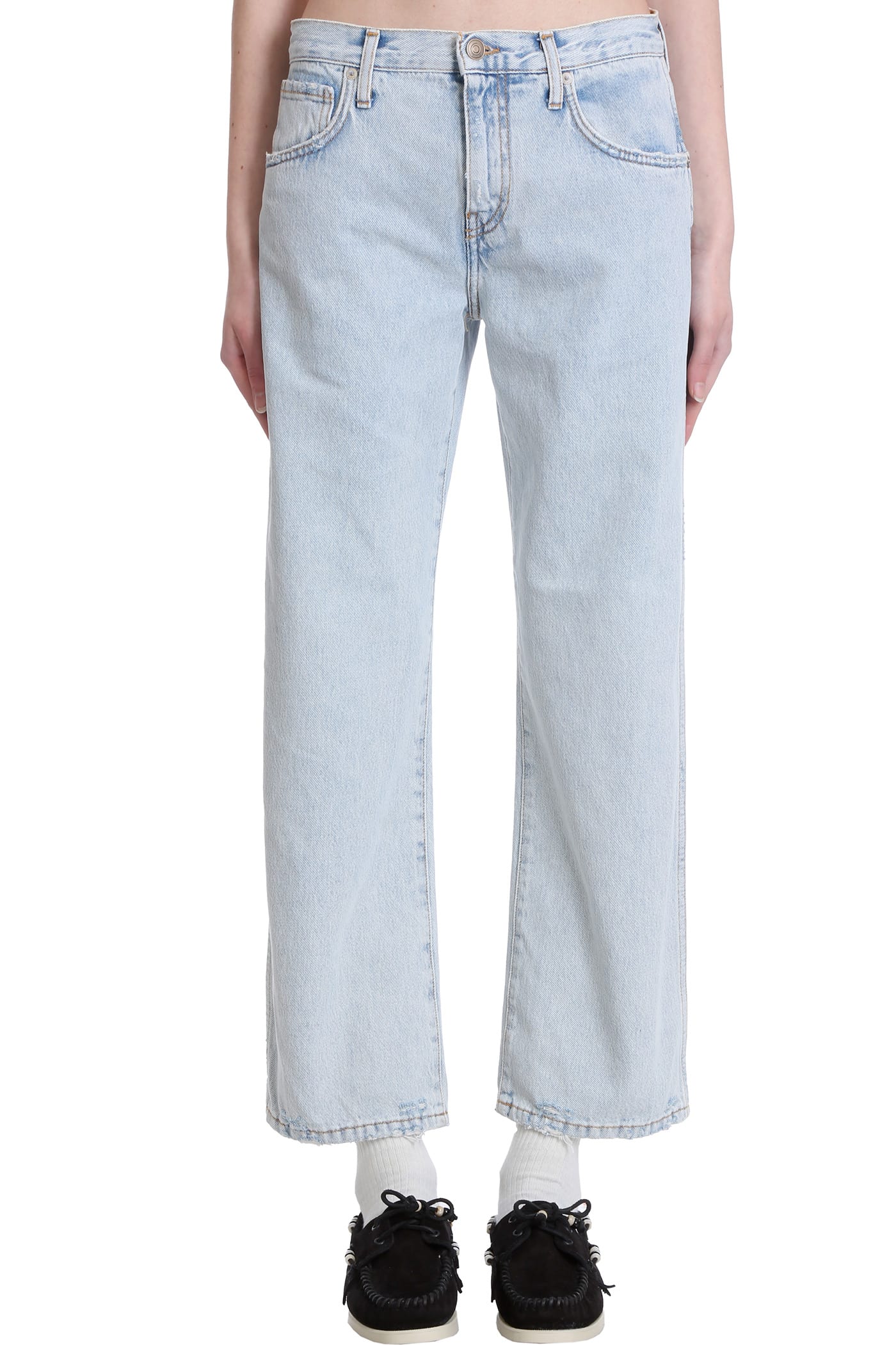 Alanui Jeans In Cyan Cotton