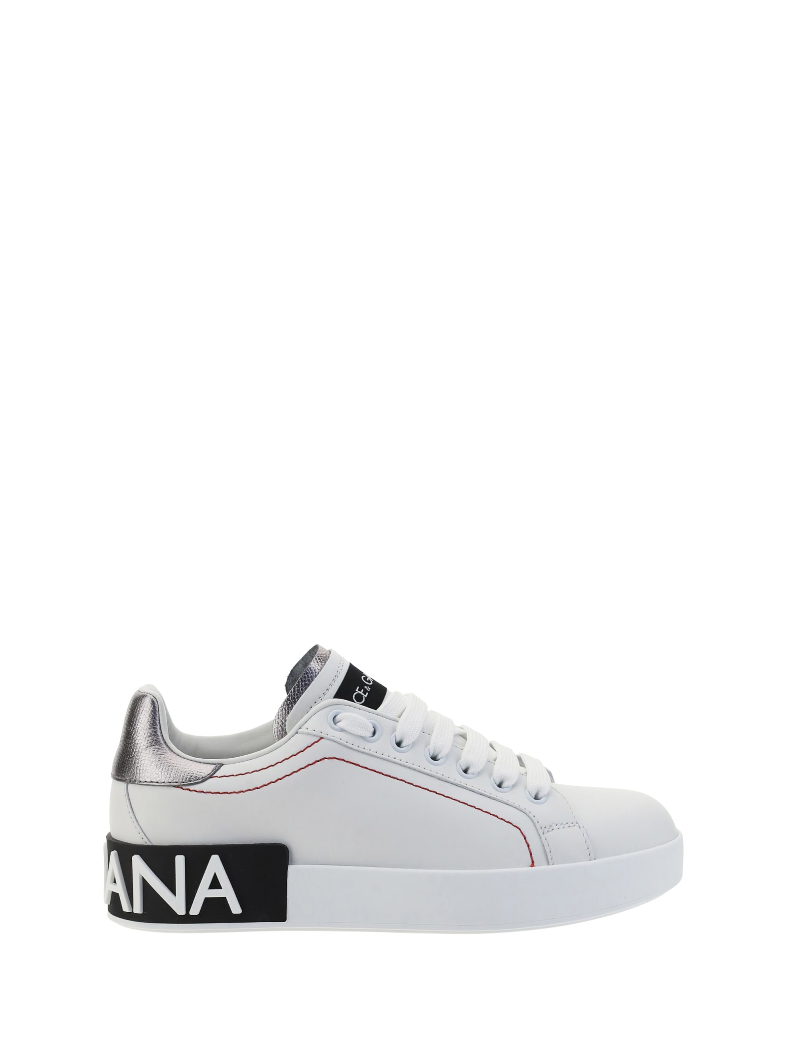 Shop Dolce & Gabbana Sneakers In Bianco/argento