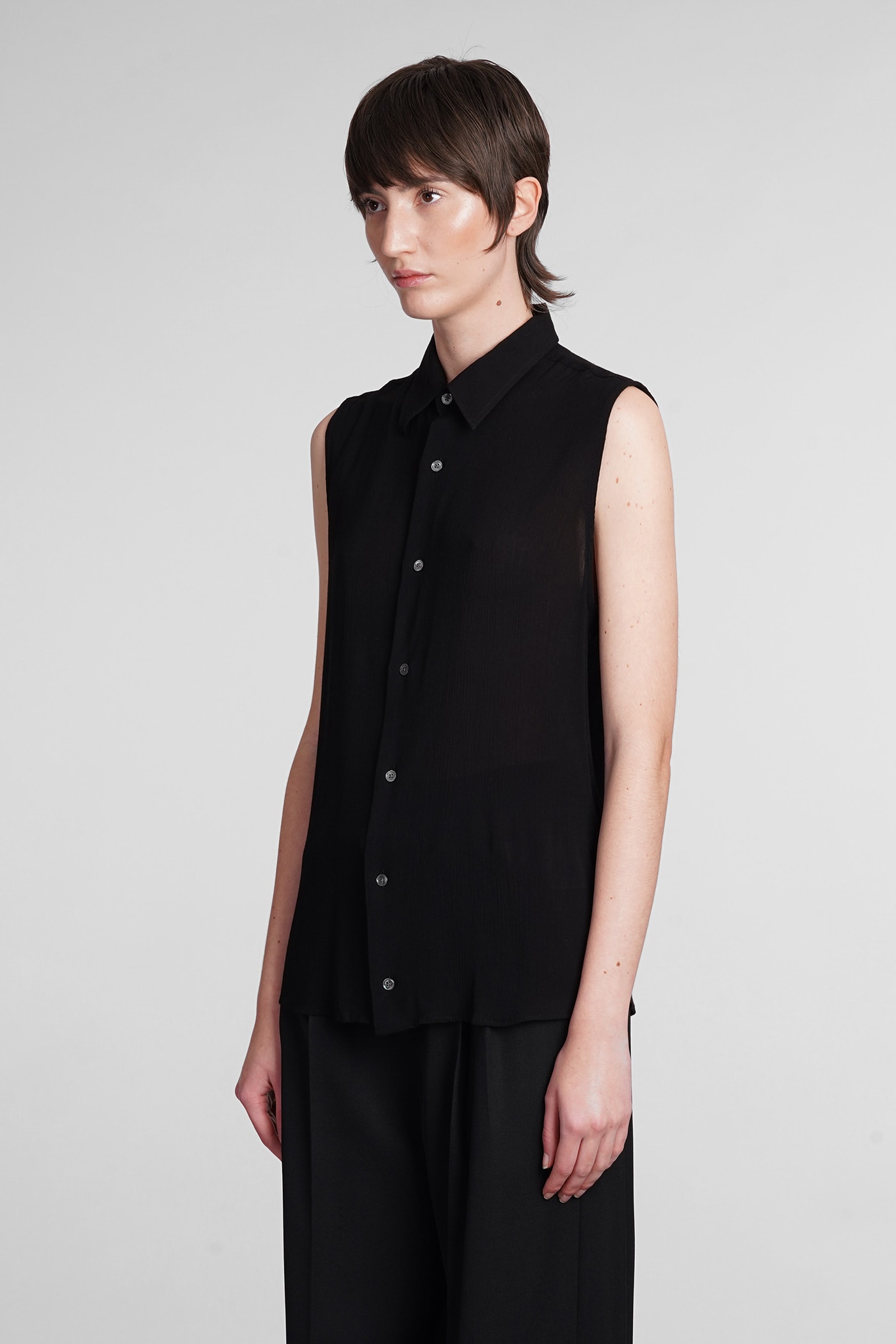 Shop Ami Alexandre Mattiussi Shirt In Black Viscose