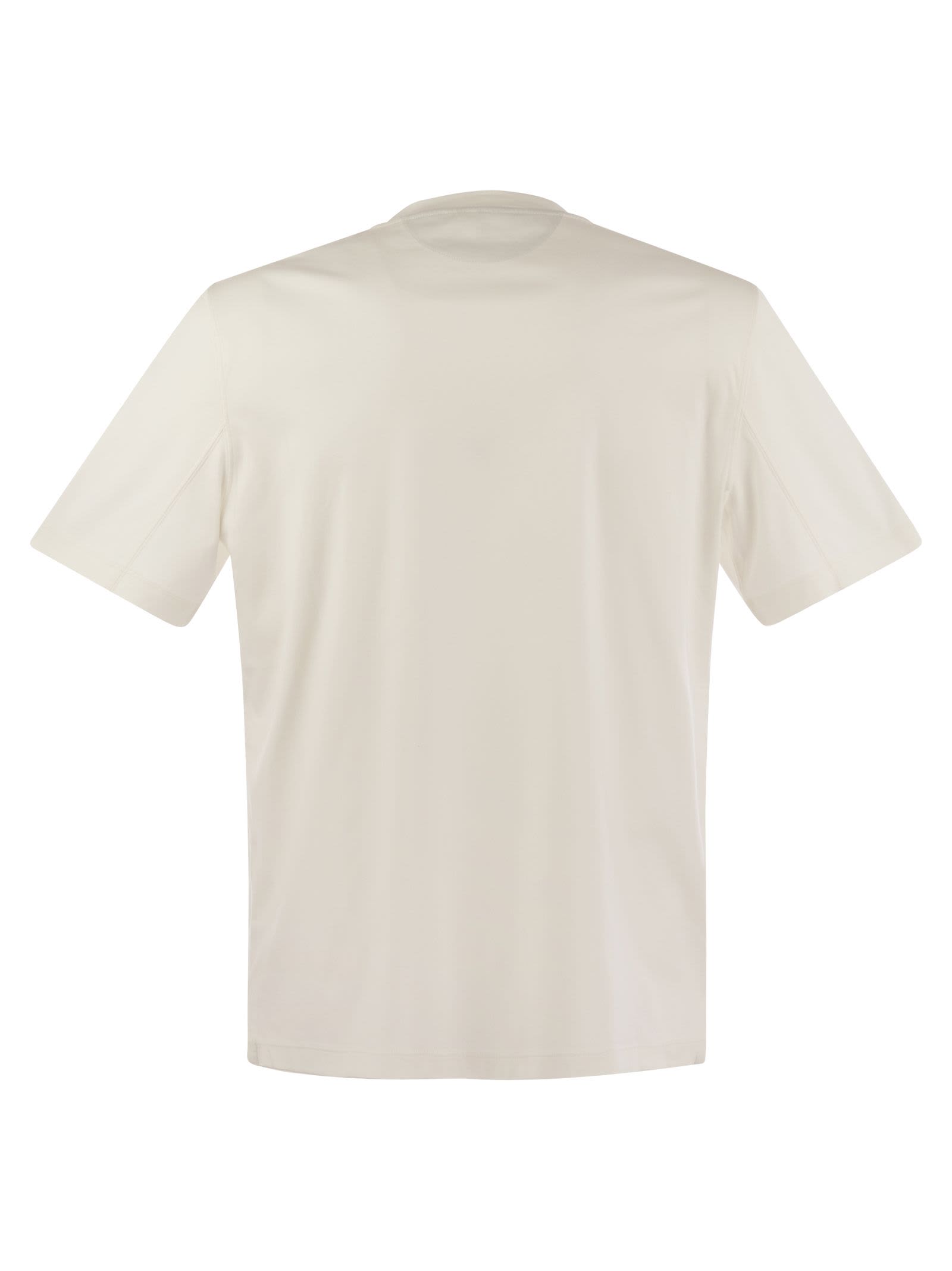 Shop Brunello Cucinelli Crew-neck Cotton Jersey T-shirt With Print In White