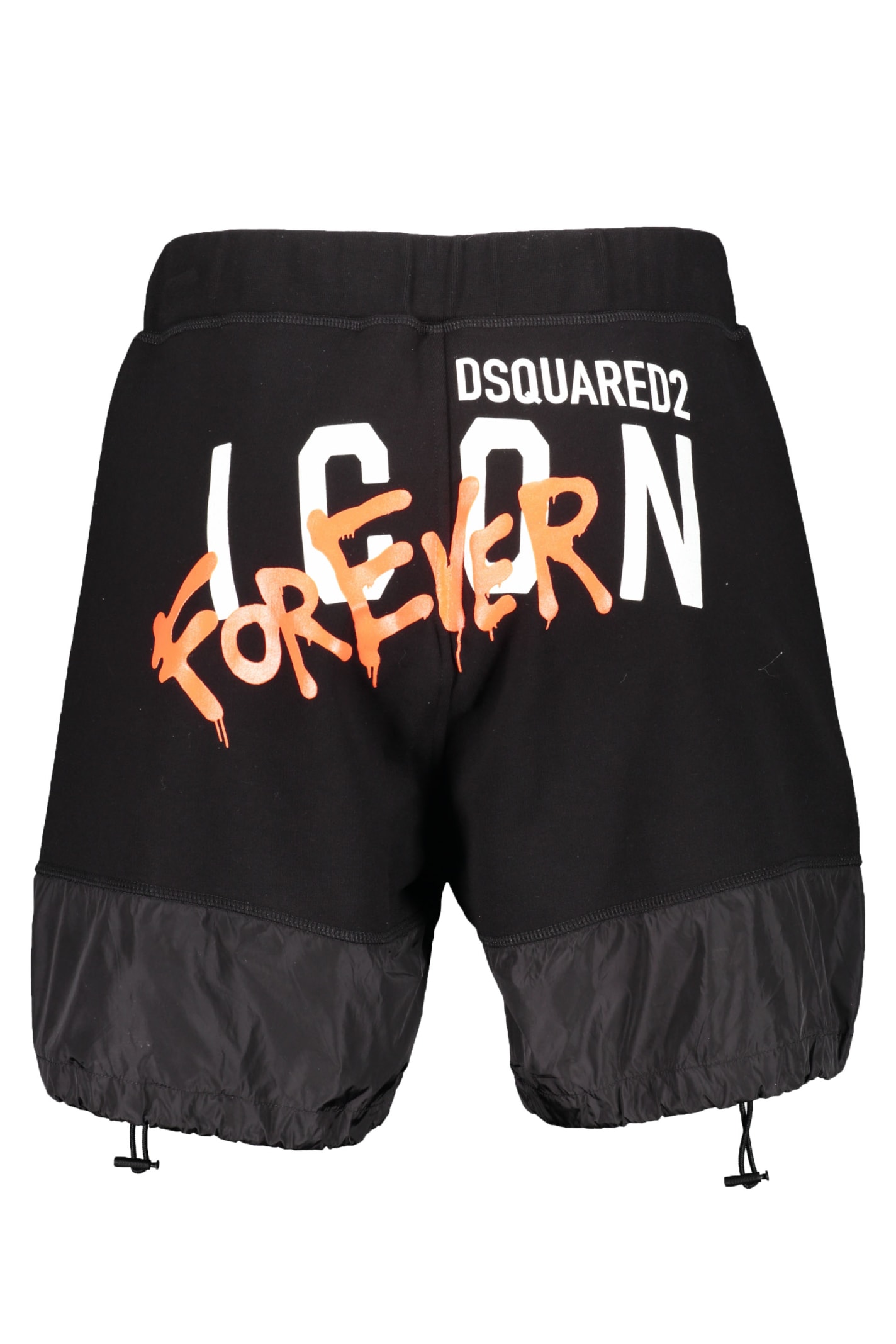 Shop Dsquared2 Logo Print Sweatshorts In Black