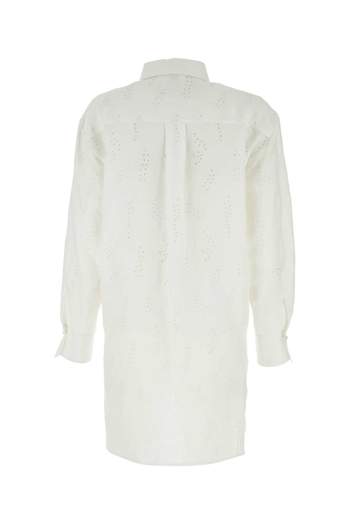 Chloé White Linen Patricia Chloã© X Eres Oversize Shirt In Iconicmilk