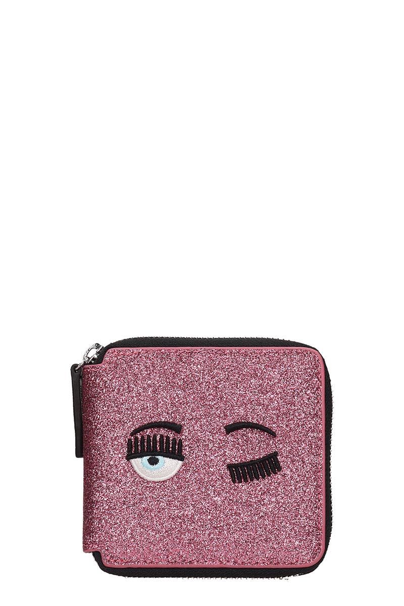 CHIARA FERRAGNI WALLET IN ROSE-PINK LEATHER,11278306