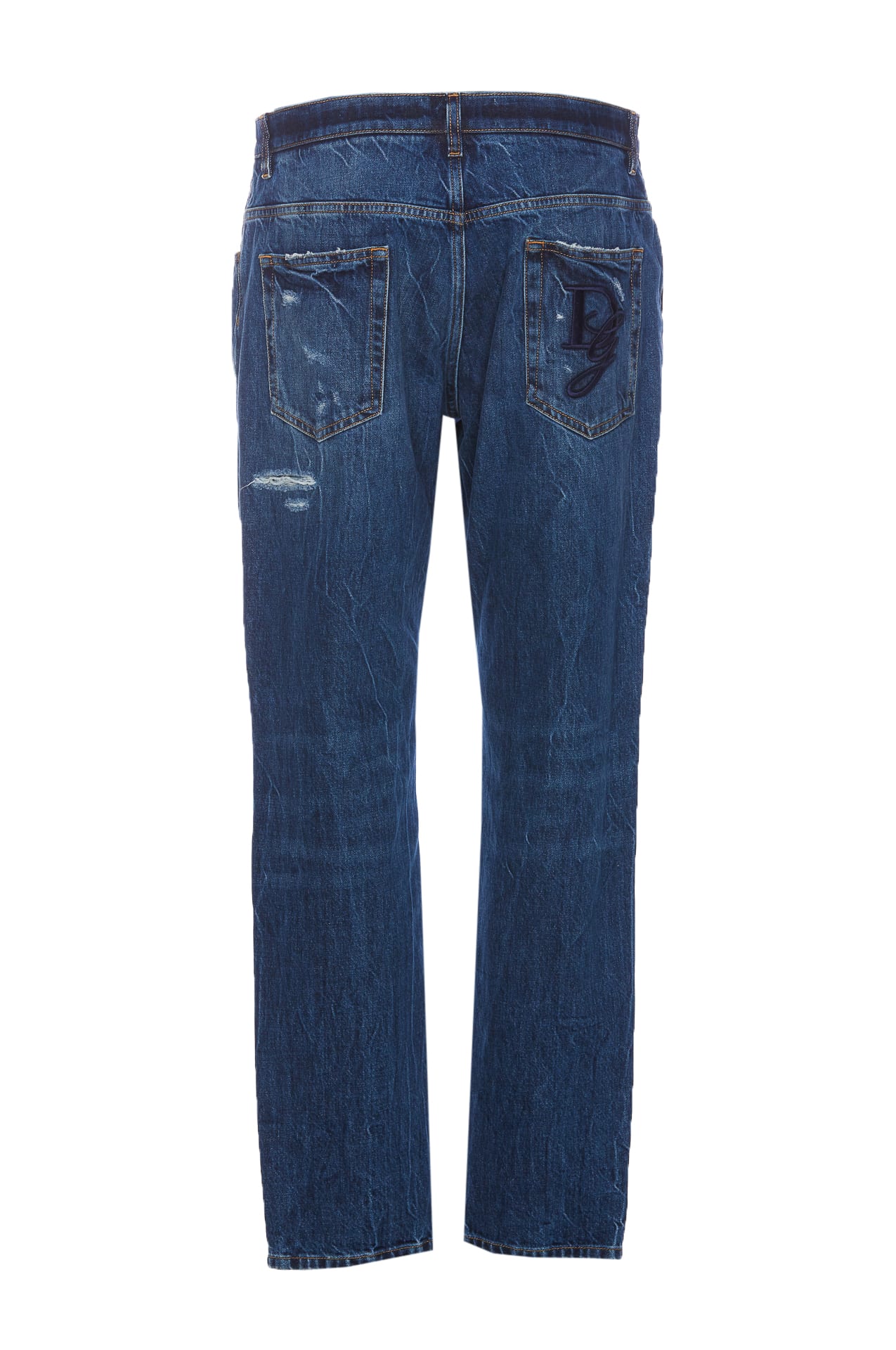 Shop Dolce & Gabbana Denim Stretch Loose Jeans In Blue