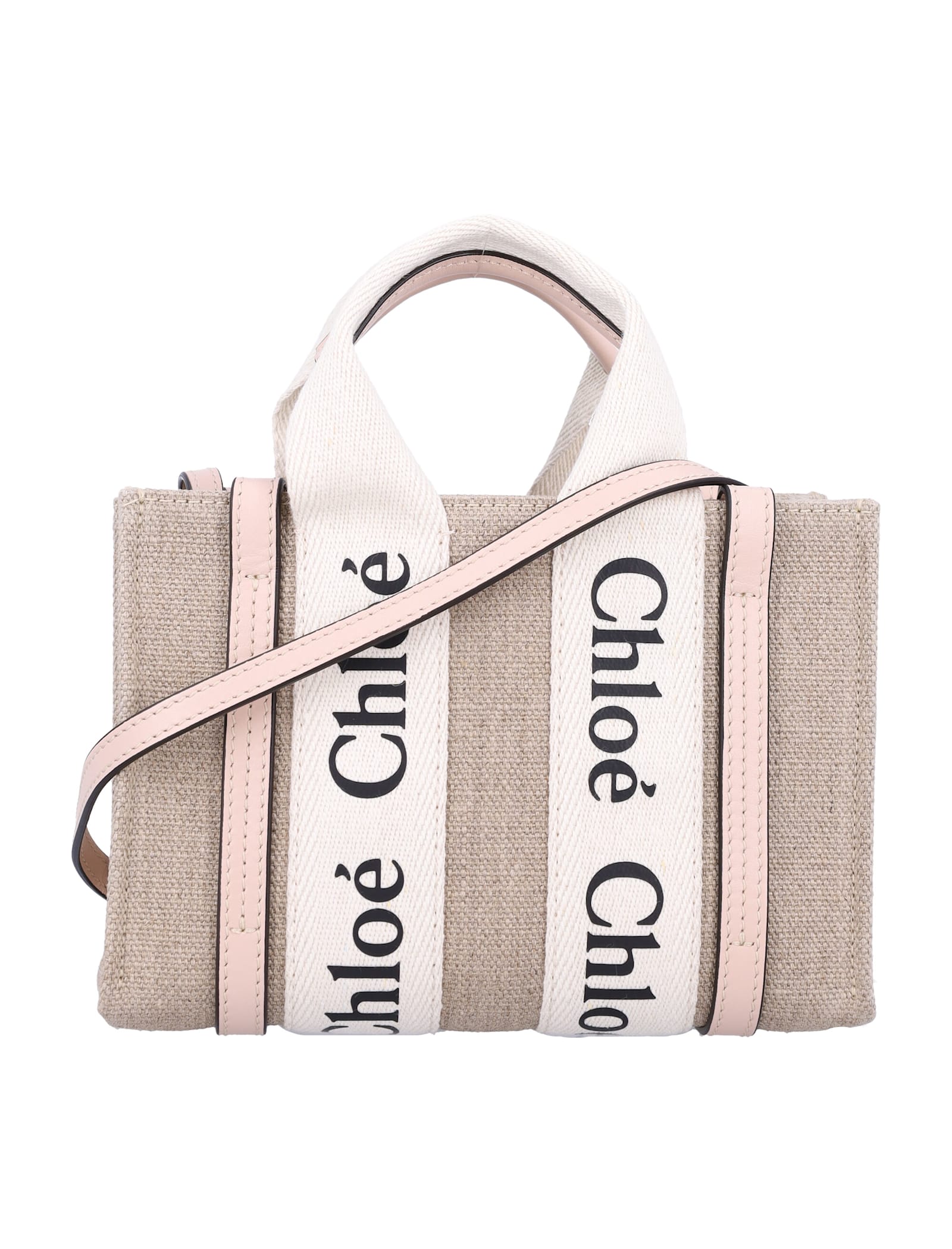 Shop Chloé Woody Small Tote Bag In Cement Pink