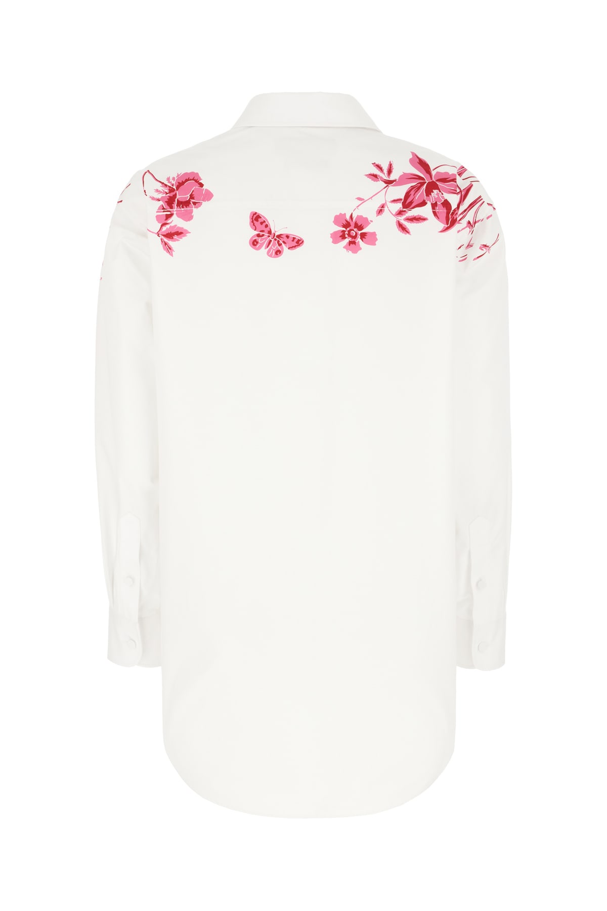 Shop Gucci White Poplin Oversize Shirt In White Mix