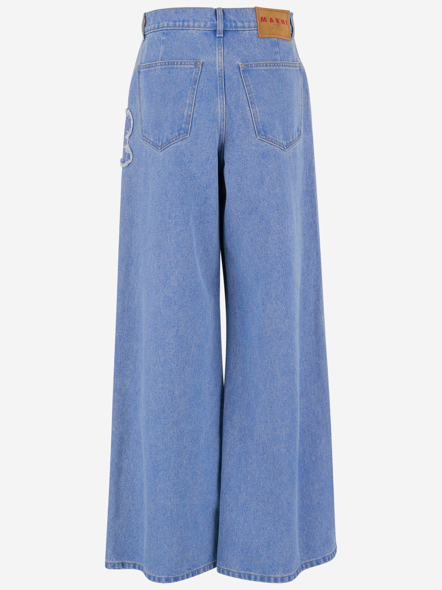 MARNI COTTON DENIM JEANS WITH APPLIQUÈS 