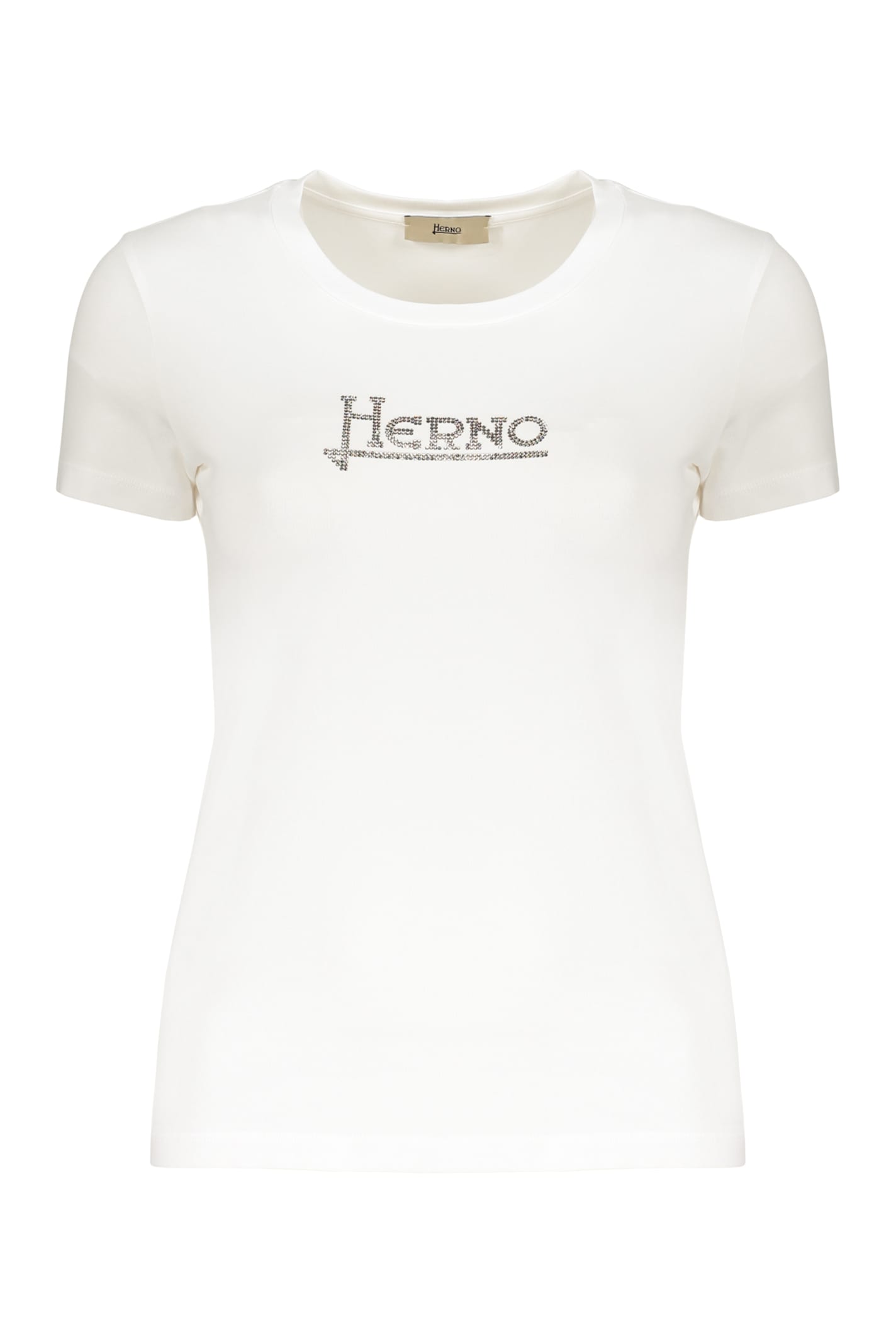Herno White Interlock Jersey Logo T-shirt In White