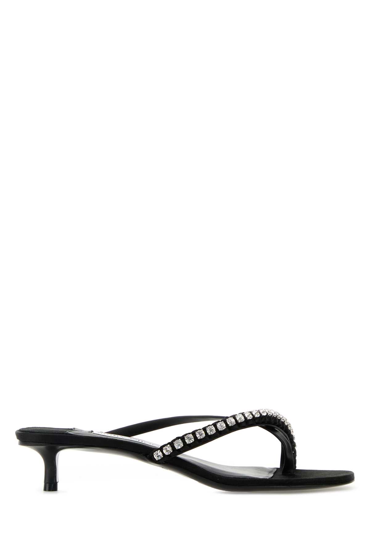 Jimmy Choo Nappa Leather And Satin Dila 35 Mules