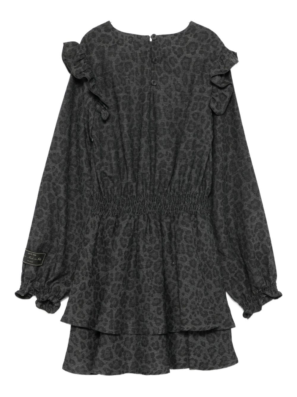 Msgm Kids Printed Dress In Gray
