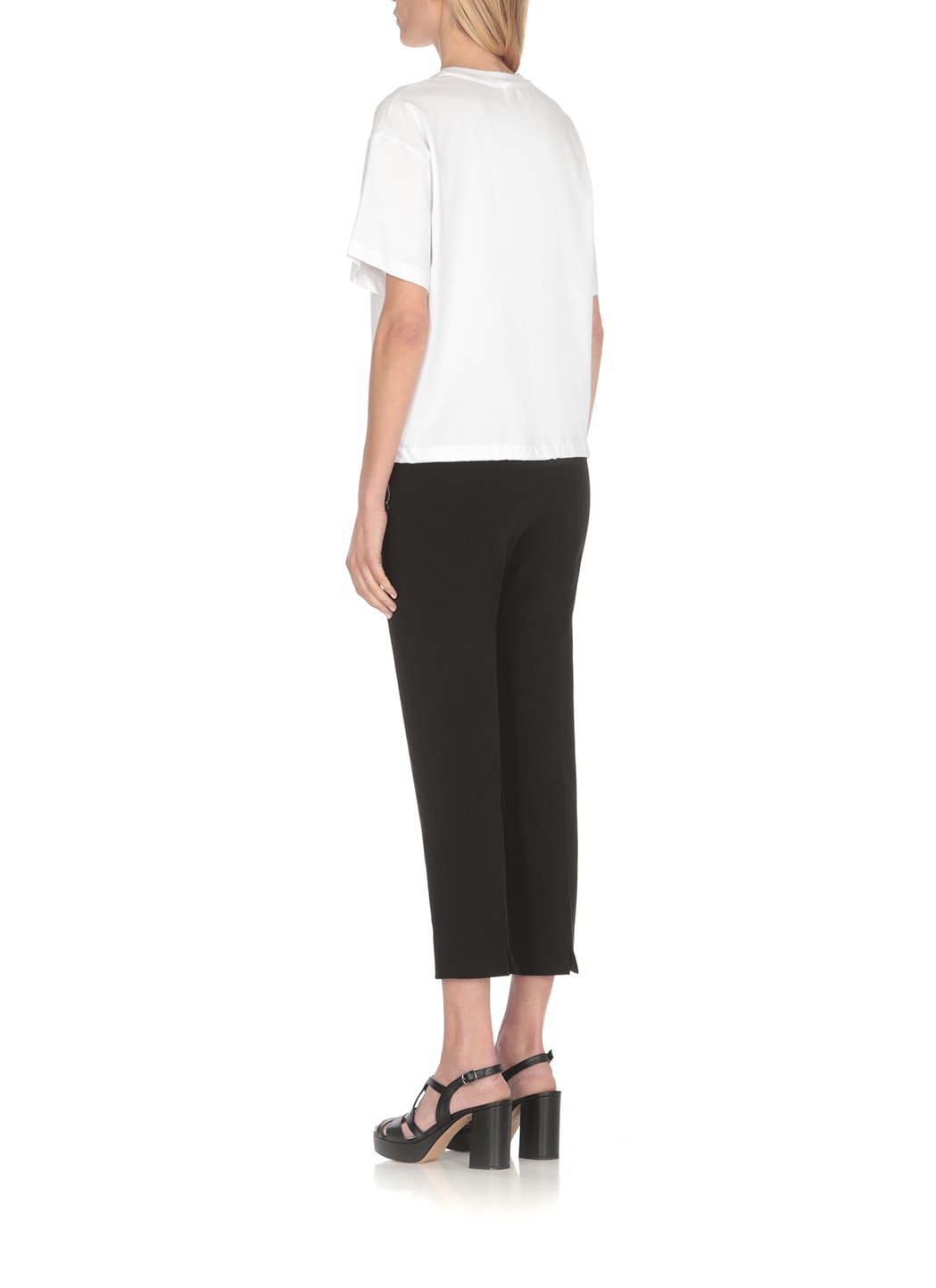 Shop Peserico Cropped Round Neck T-shirt In A