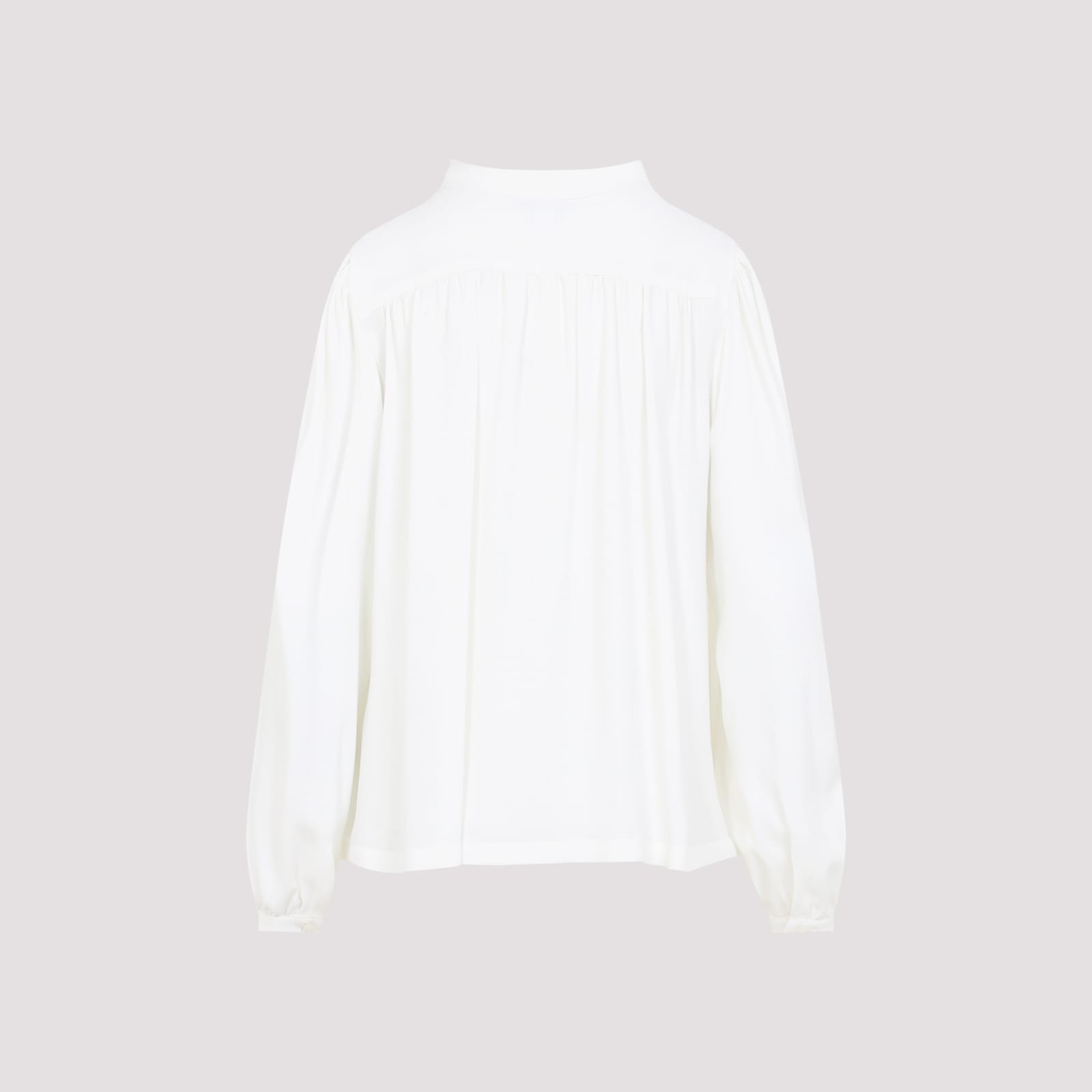 Giambattista Valli Long-sleeved Blouse In Silk Blend In White