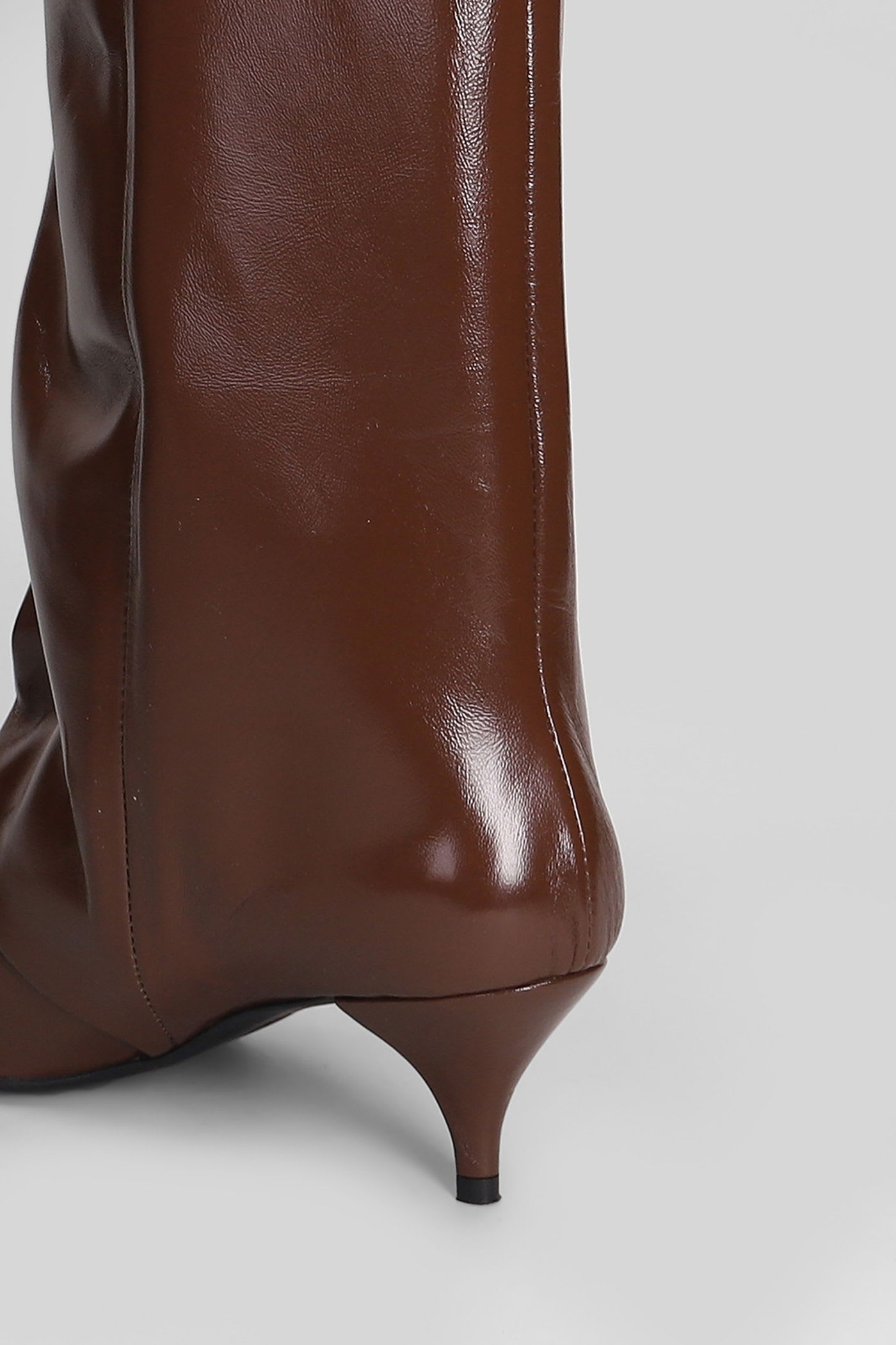 Alchimia High Heels Boots In Leather Color Leather In Brown