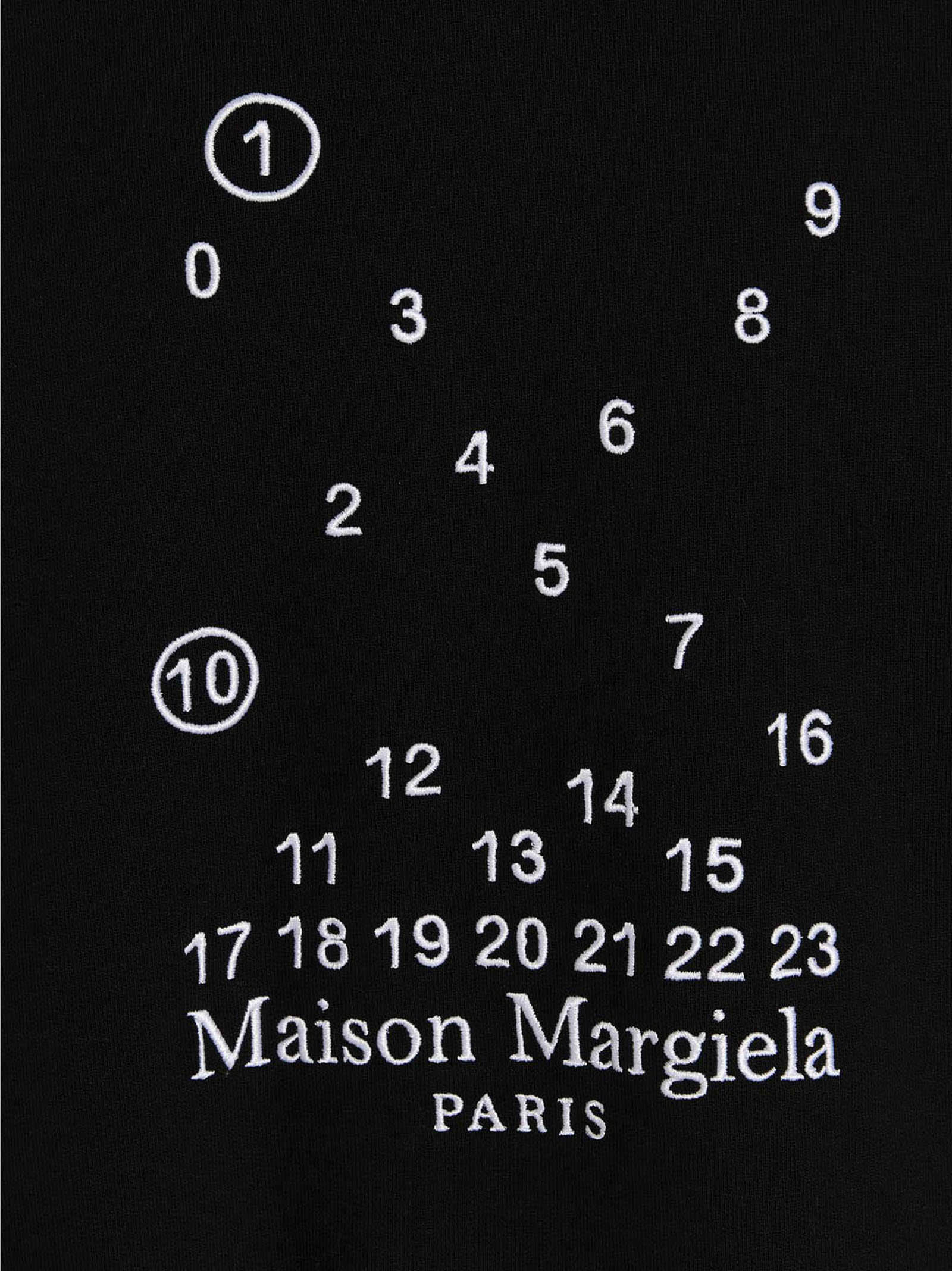 Shop Maison Margiela Logo Embroidery Hoodie In Black