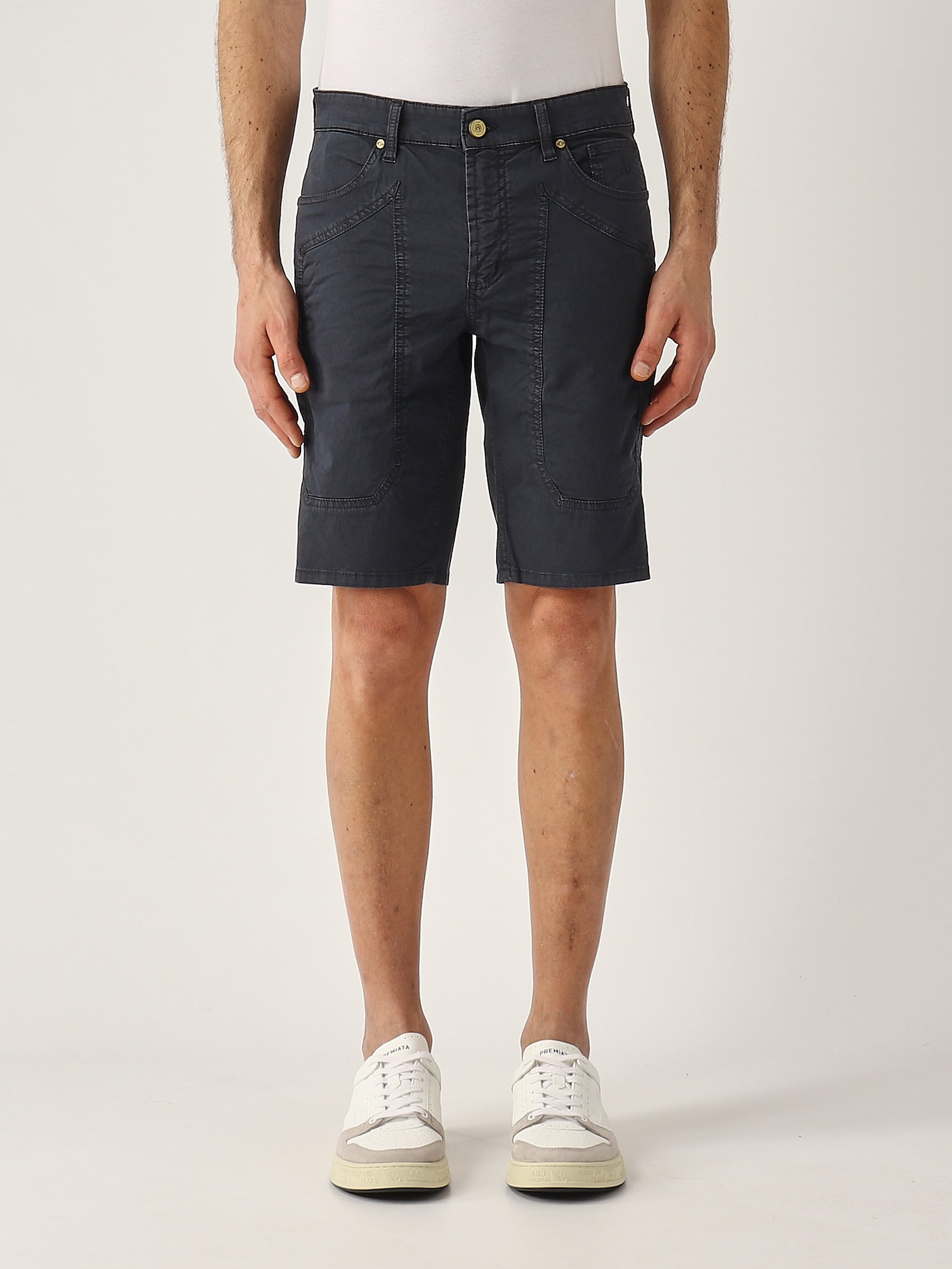 Bermuda Jayden Slim Fit Con Toppa In Raso Ppt No Smeriglio Bermuda