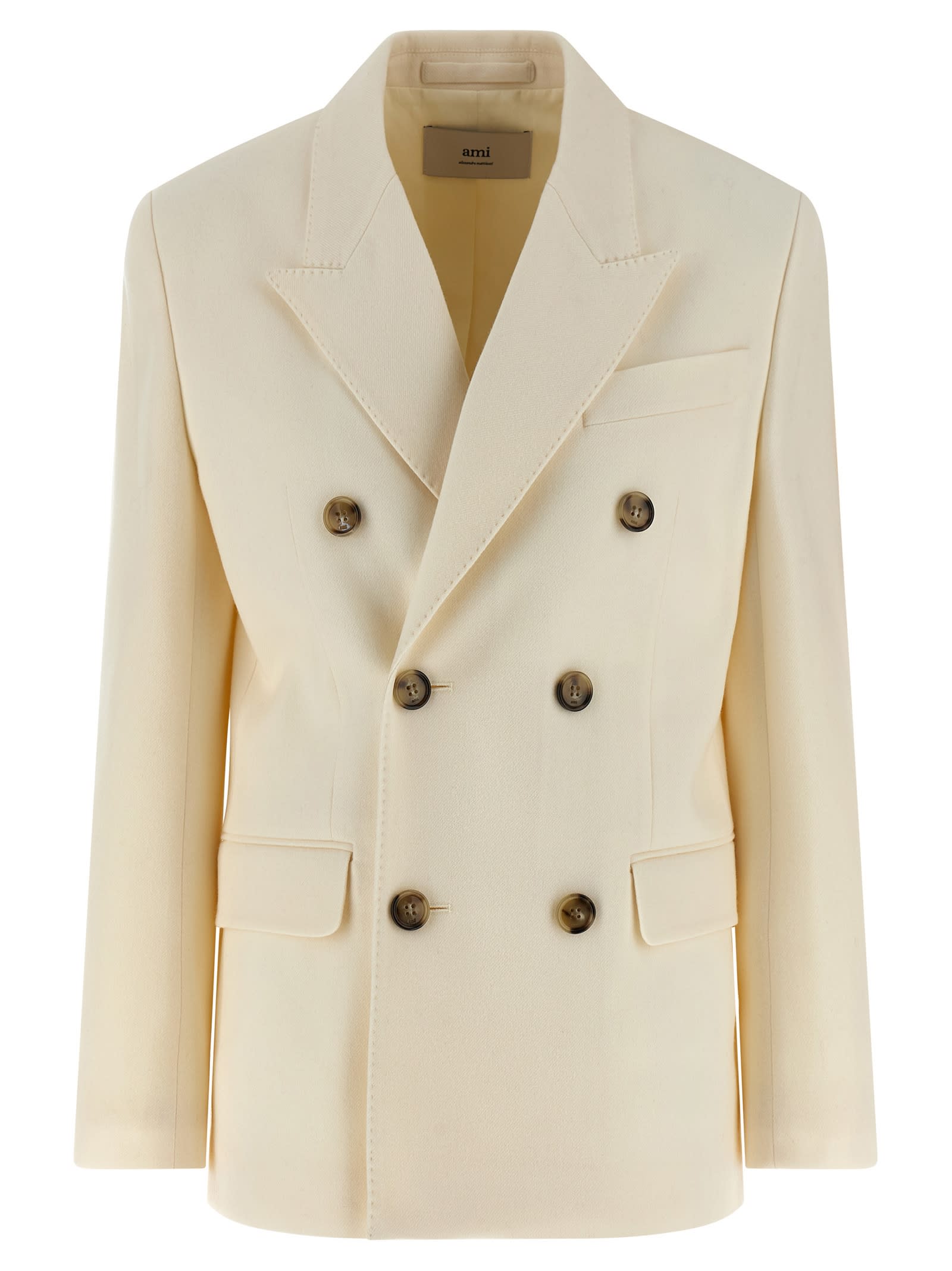 Ami Alexandre Mattiussi Ami Paris Wool Blazer In Neutral