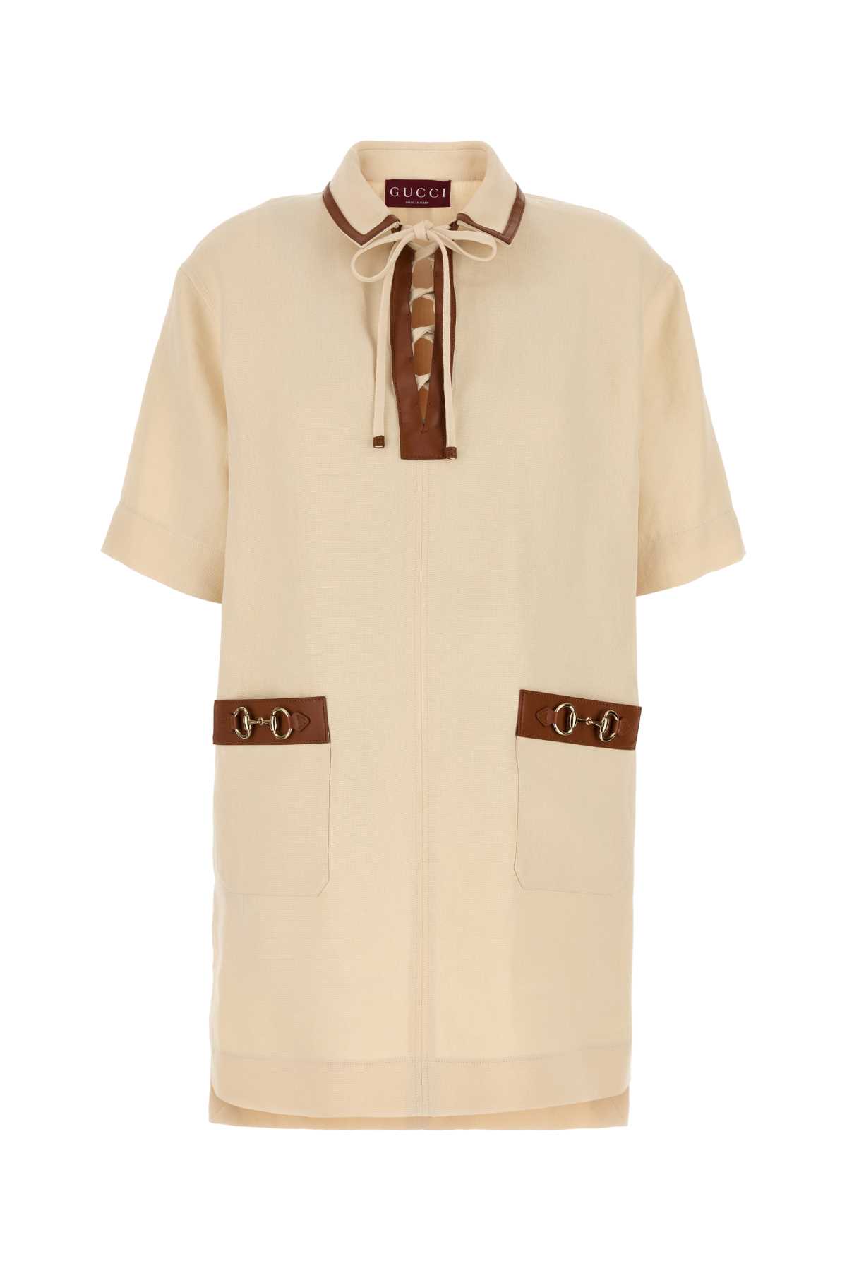 Sand Linen Mini Dress
