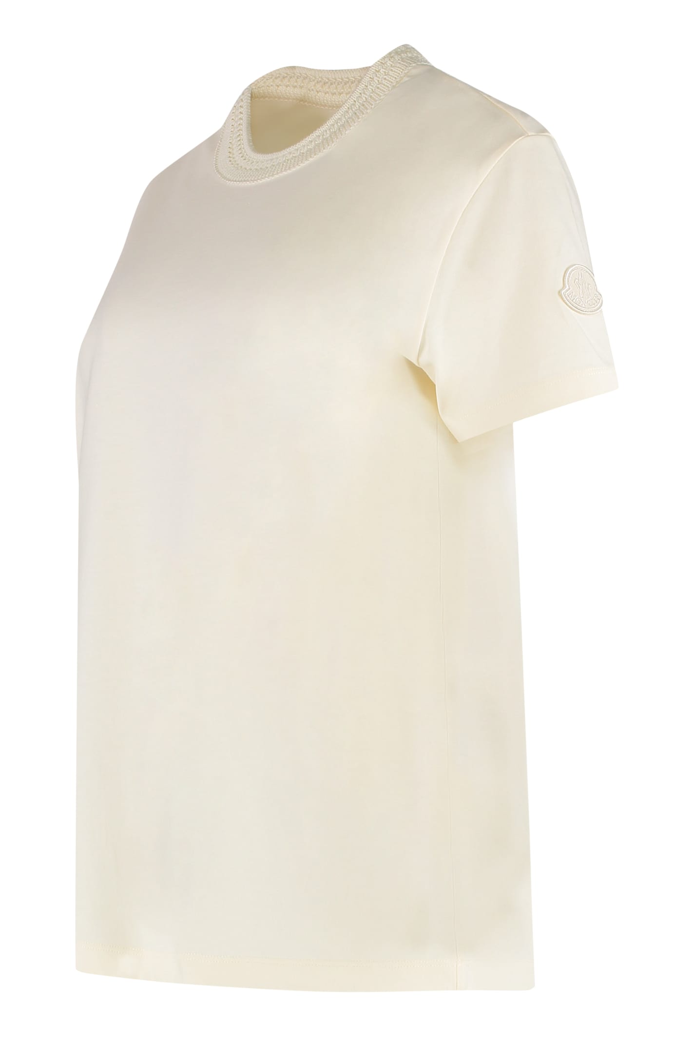 Moncler Cotton Crew-neck T-shirt In White